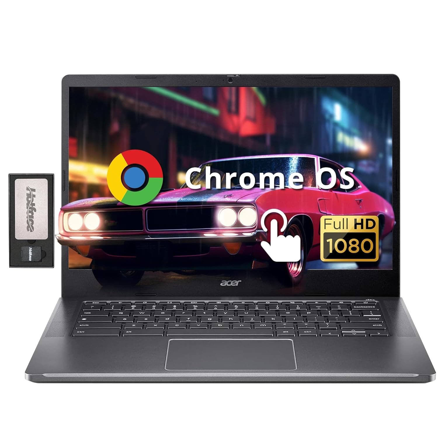 acer Chromebook Plus 14" FHD Touchscreen Laptop, Intel i3-N305 Processor, 8GB LPDDR5 RAM, 672GB Storage (512GB SSD+160GB Docking Station Set), Intel UHD Graphics, Wi-Fi 6E, Chrome OS, Gray