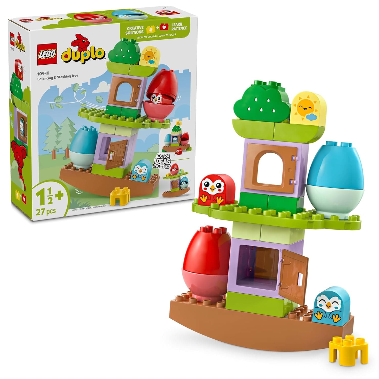 LEGO DUPLO Balancing & Stacking Tree 10440 | Fine Motor Skills Building Set, Stacking Learning Toy, Educational Gift for Toddlers, 27 Pieces
