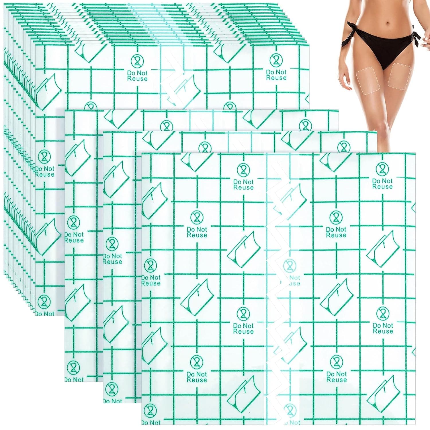 Lothee 40 Pcs Thigh Lifting Tape Thigh Tape Cellulite Adhesive Tape Skin Lifting Body Tape for Beauty Women Girls (7.09 X 7.09 inch)