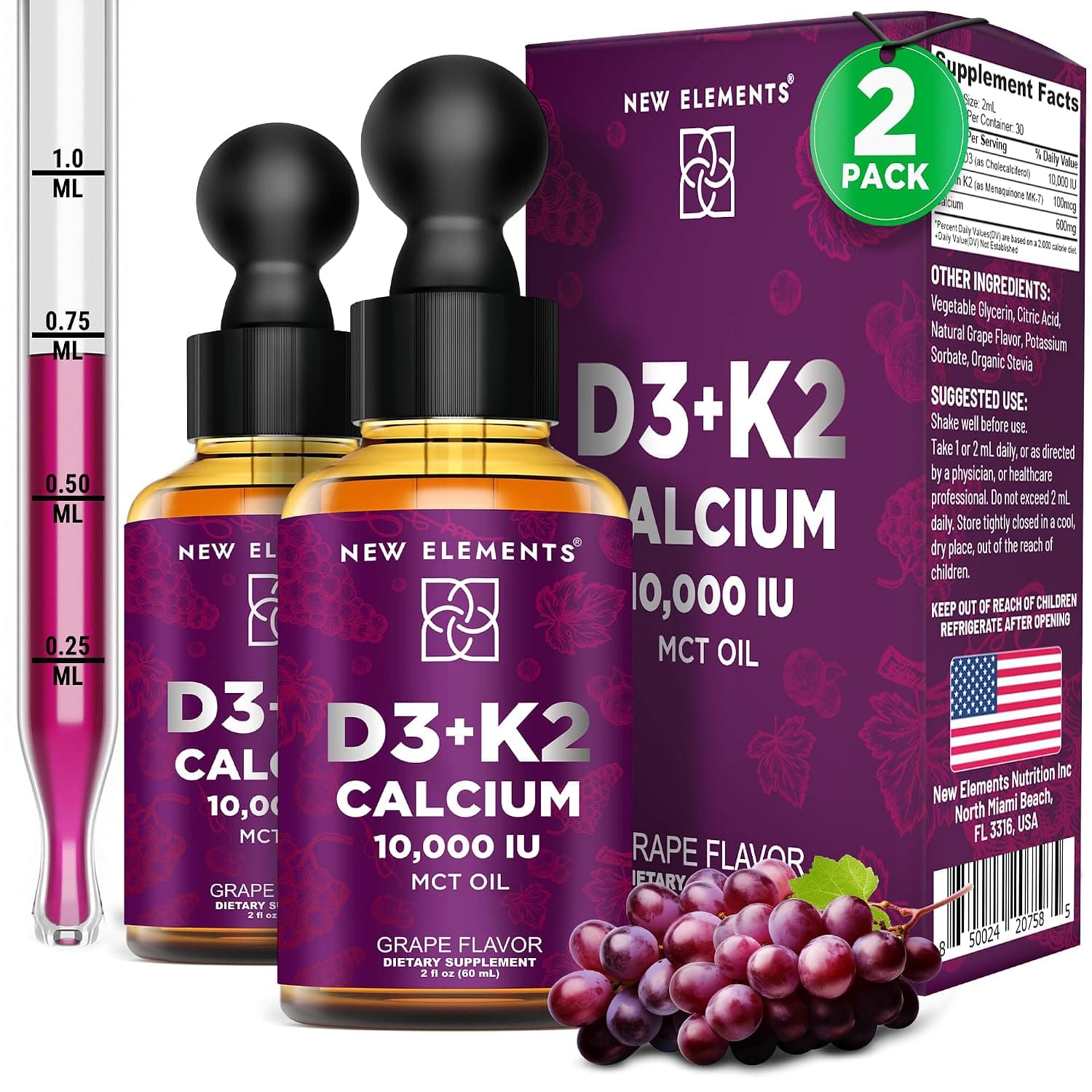 Liquid d3 K2 + Calcium