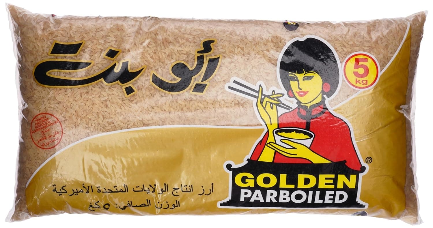 Abubint Chopstick Golden Parboiled Rice, 5Kg - Pack of 1, white
