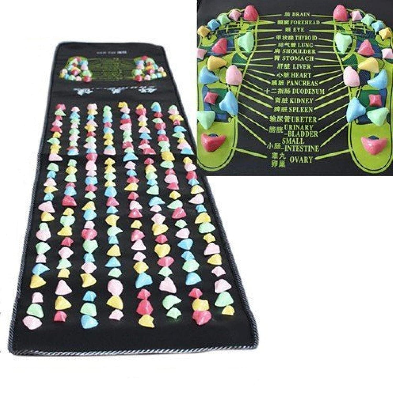Foot Massage Mat Reflexology Stone Foot Accupoints Masssae Walk Stone Mat Pain Relief Feet Walk Massager Home Health Care 170cmx35cm