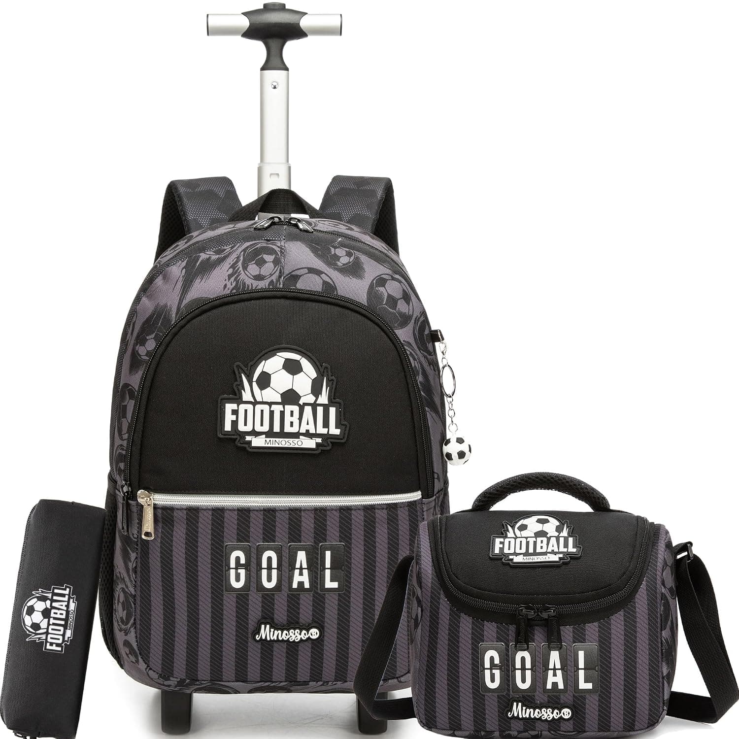 Kids Rolling Backpack with Wheels,Rolling Backpack for Boys School Trolley Bookbag for Elementary Travel & Daily Use