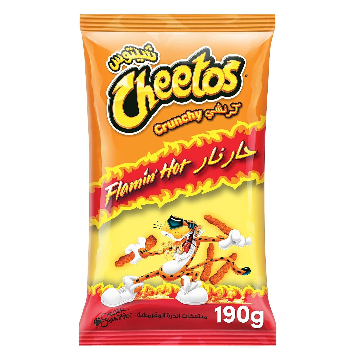 Cheetos Crunchy Chips Flaming Hot Flavour 190 g
