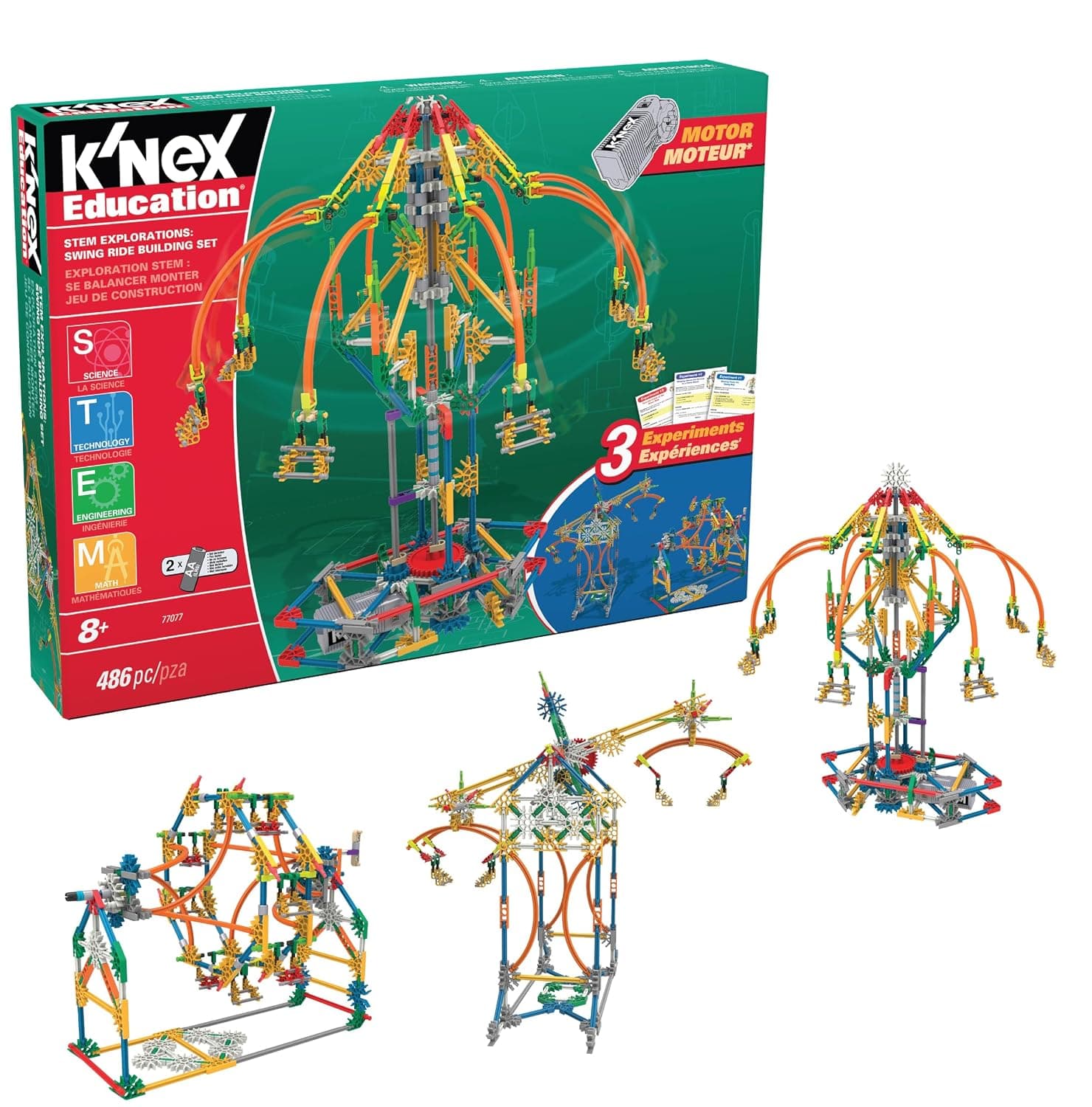 Basic Fun K'NEX Education - STEM Explorations: Swing Ride Building Set, 2 pieces