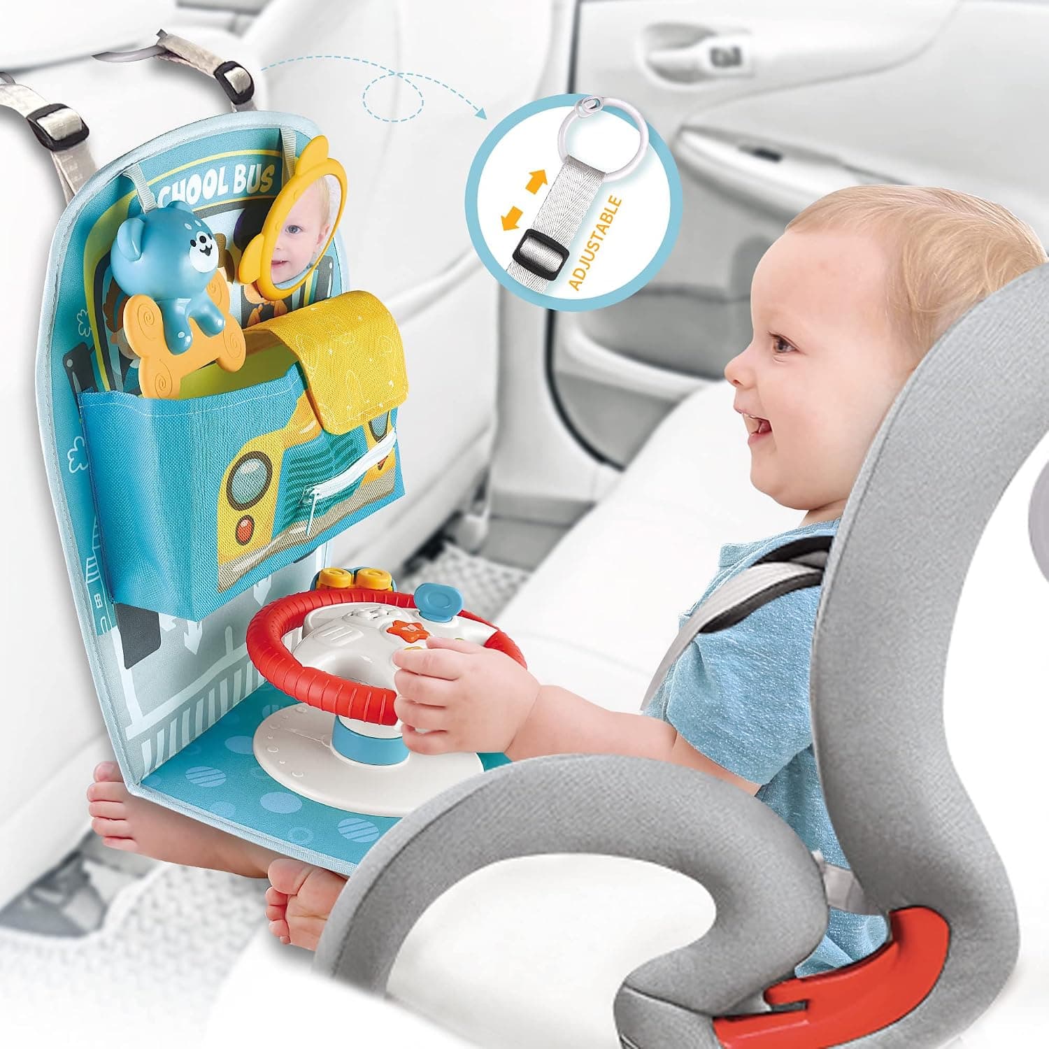 Baby car seat toy for long journeys with steering wheel for toddler (Steering Wheel)