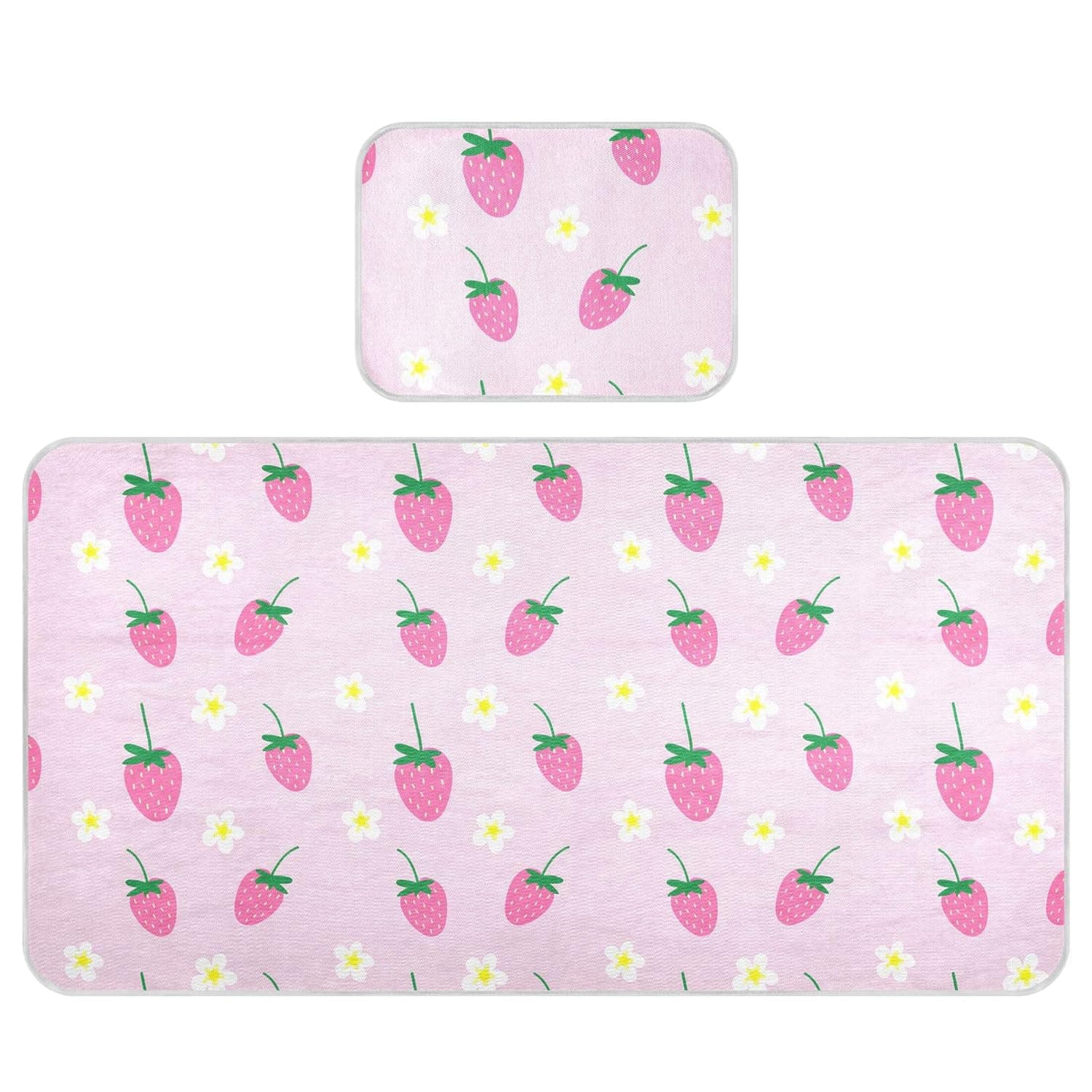Strawberries Baby Cooling Mattress Pad, Soft & Breathable Cooling Mat Keep Baby Cool in Summer 28x52 in, Nursery Essential