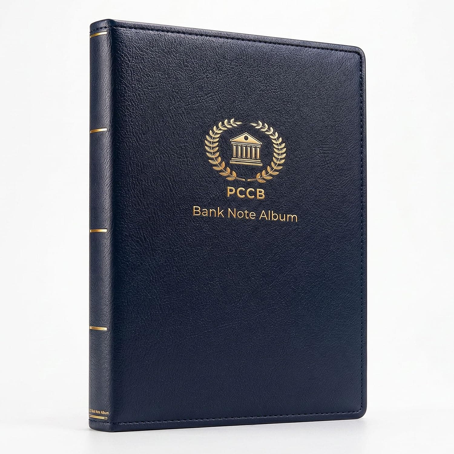 60-Pocket Currency Banknote Album (Blue) | Archival PVC-Free Clear Film Sleeves, Premium Leatherette Currency Collector Book