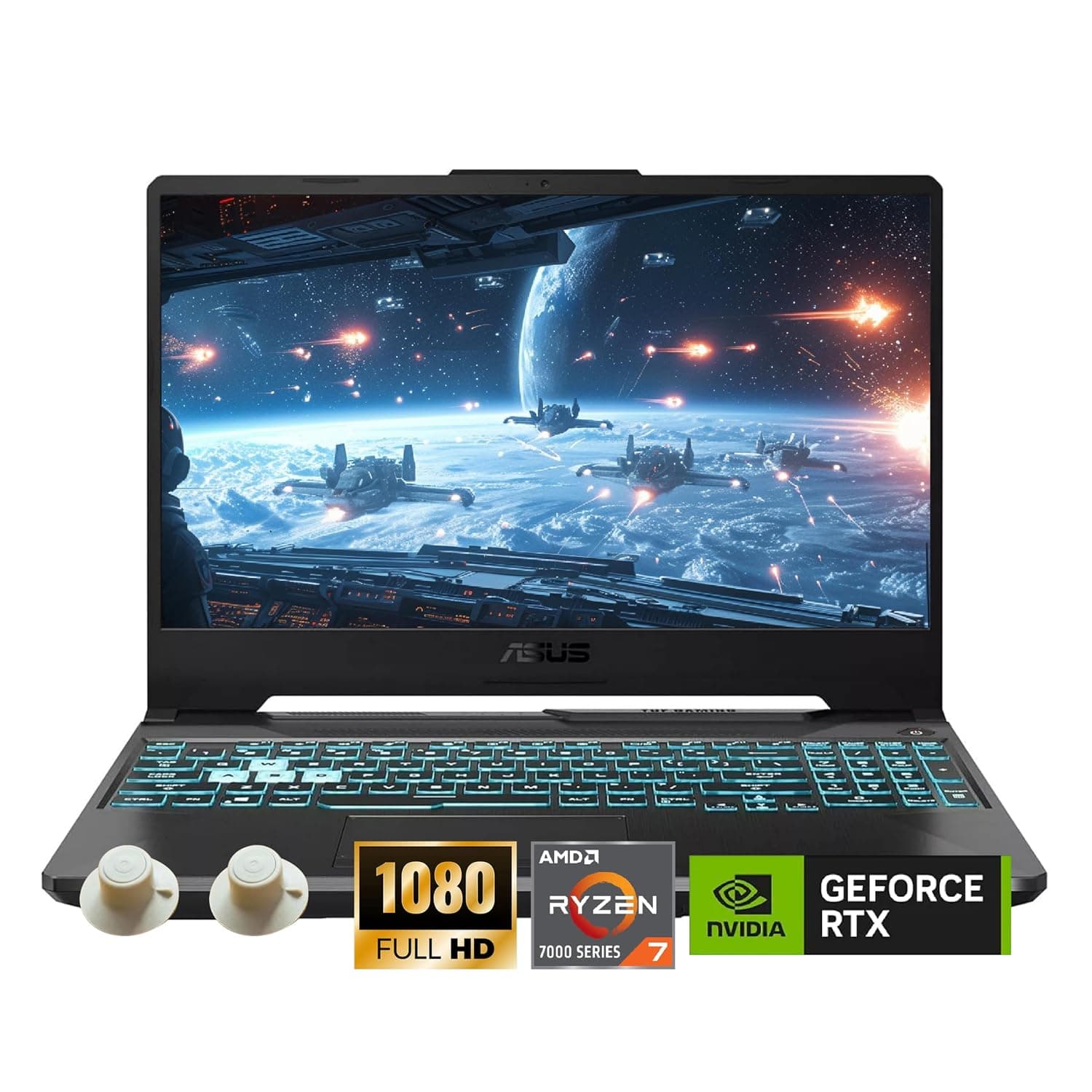 ASUS TUF A15 Gaming Laptop, AMD Ryzen 7 7435HS Processor, NVIDIA GeForce RTX 3050, 15.6" Full HD Display, 32GB DDR5 RAM, 1TB SSD, Backlit Keyboard,