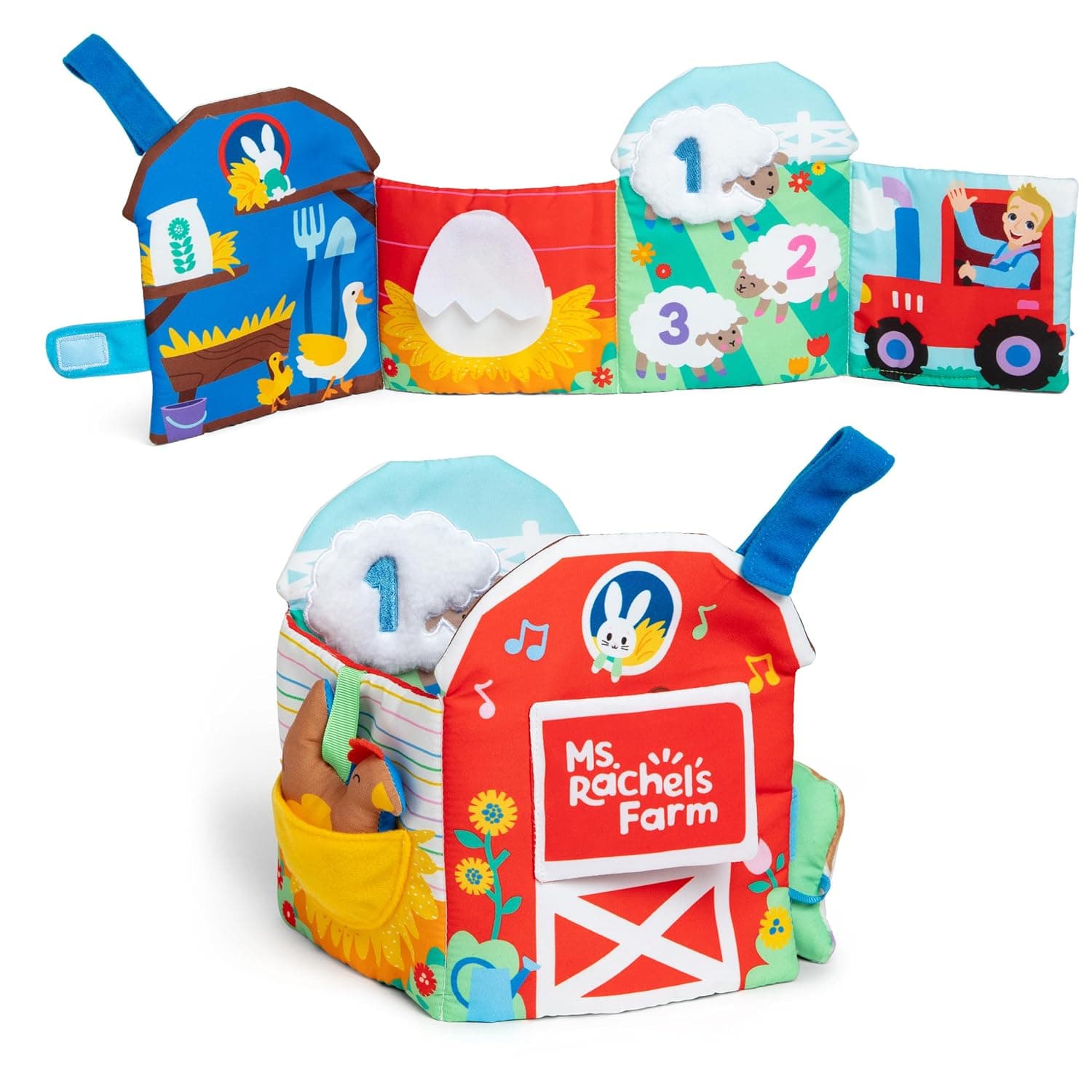 Ms. Rachel MSR OTH PlayAlong Learning Farm ECMX GML | 8 Animal Scenes with Crinkle Flaps, Develops Fine Motor Skills, Infant Toys for Babies Ages 3 Months to 18 Months