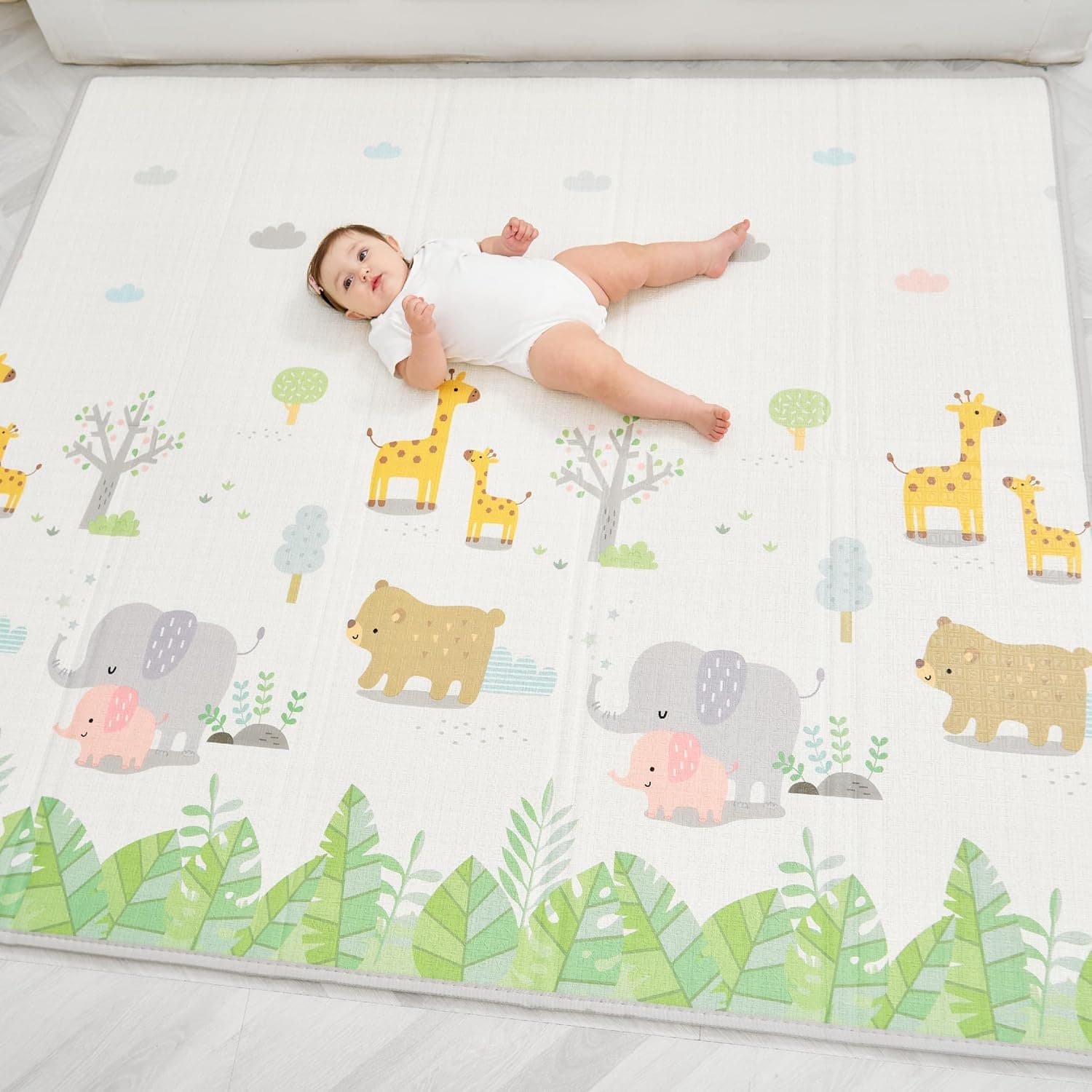 Baby Play Mat, 150 * 180 Waterproof Non-Slip Large Reversible Playmat Crawling Mat, Extra Thick Soft Baby Playmats for Playing or Camping Mat Bedroom Living Room Carpet Area (Letter crawling mat)