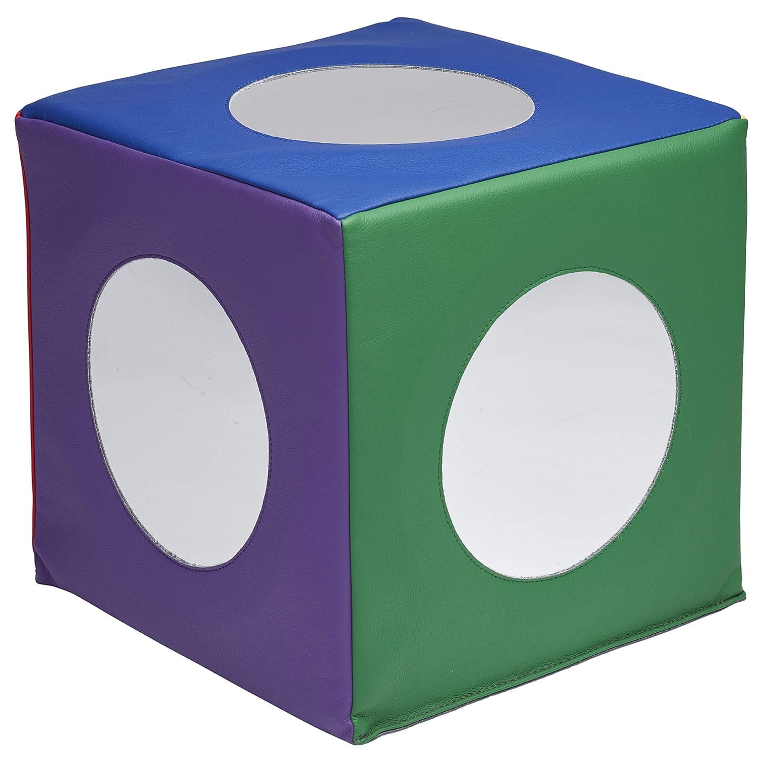 ECR4Kids SoftZone Mirror Foam Cube, Soft Sensory Tummy Time Toy for Infants and Babies, Toddler Active Play and Self-Discovery, Tummy Time Mirror Block – Assorted