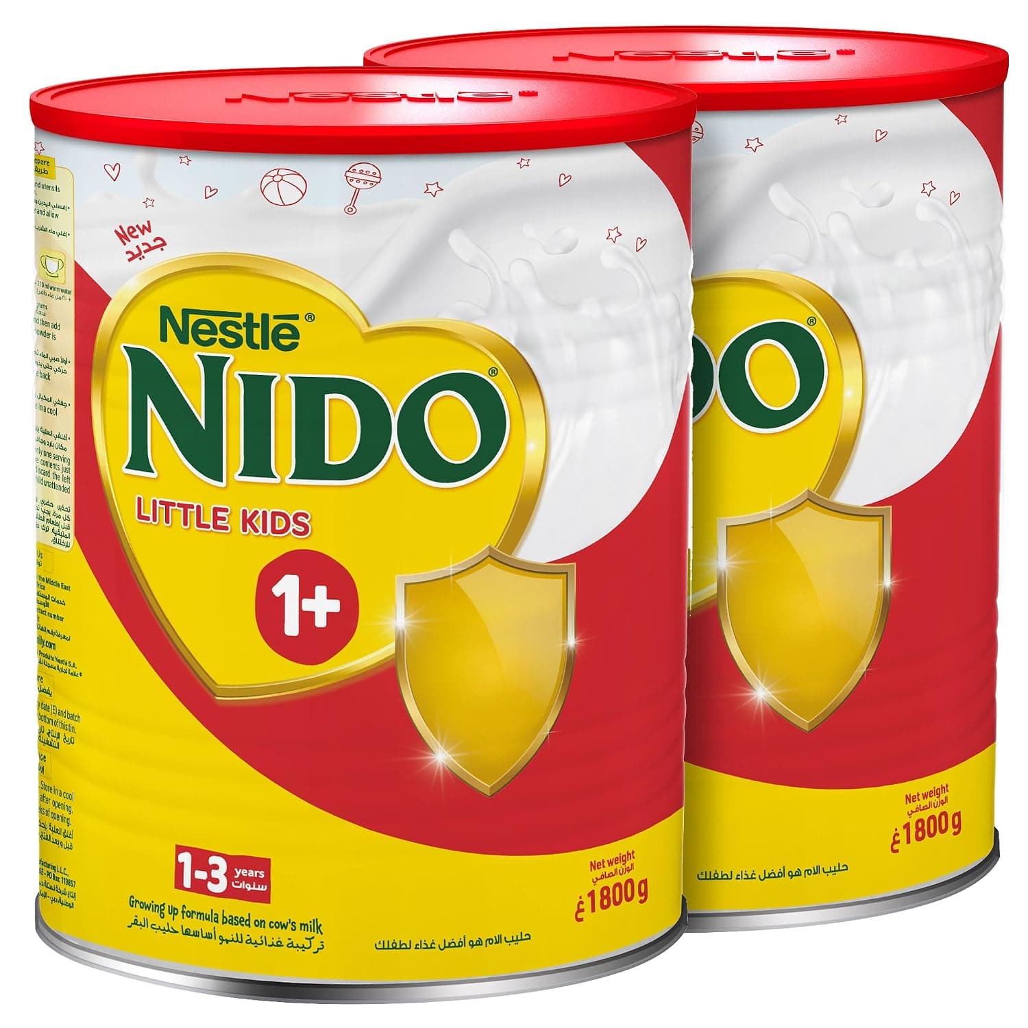 NIDO One Plus Powder Milk Formula Tin Dual Pack (2X1800g)