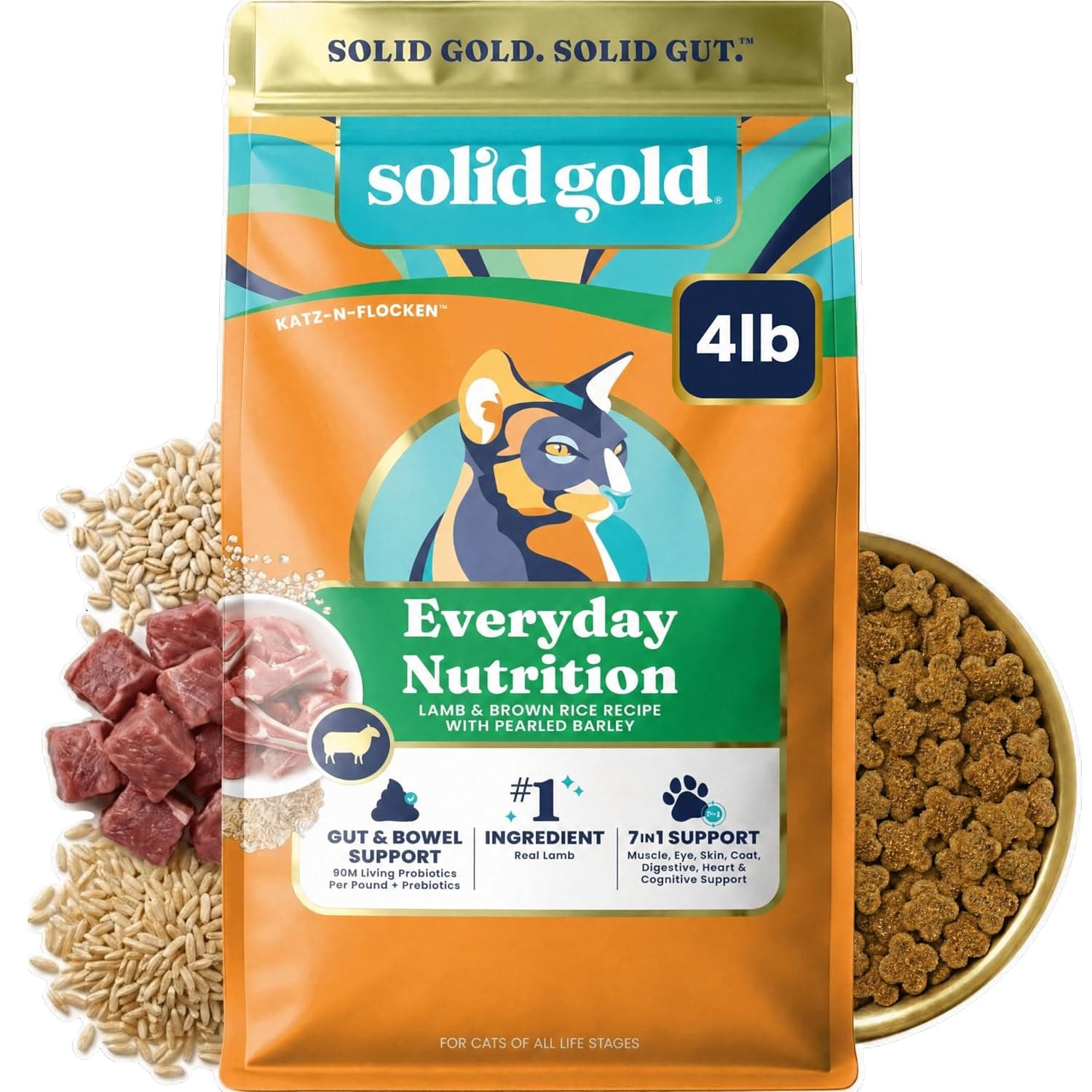 Solid Gold Cat Dry Food Lamb & Brown Rice Recipe - 1.81 Kg
