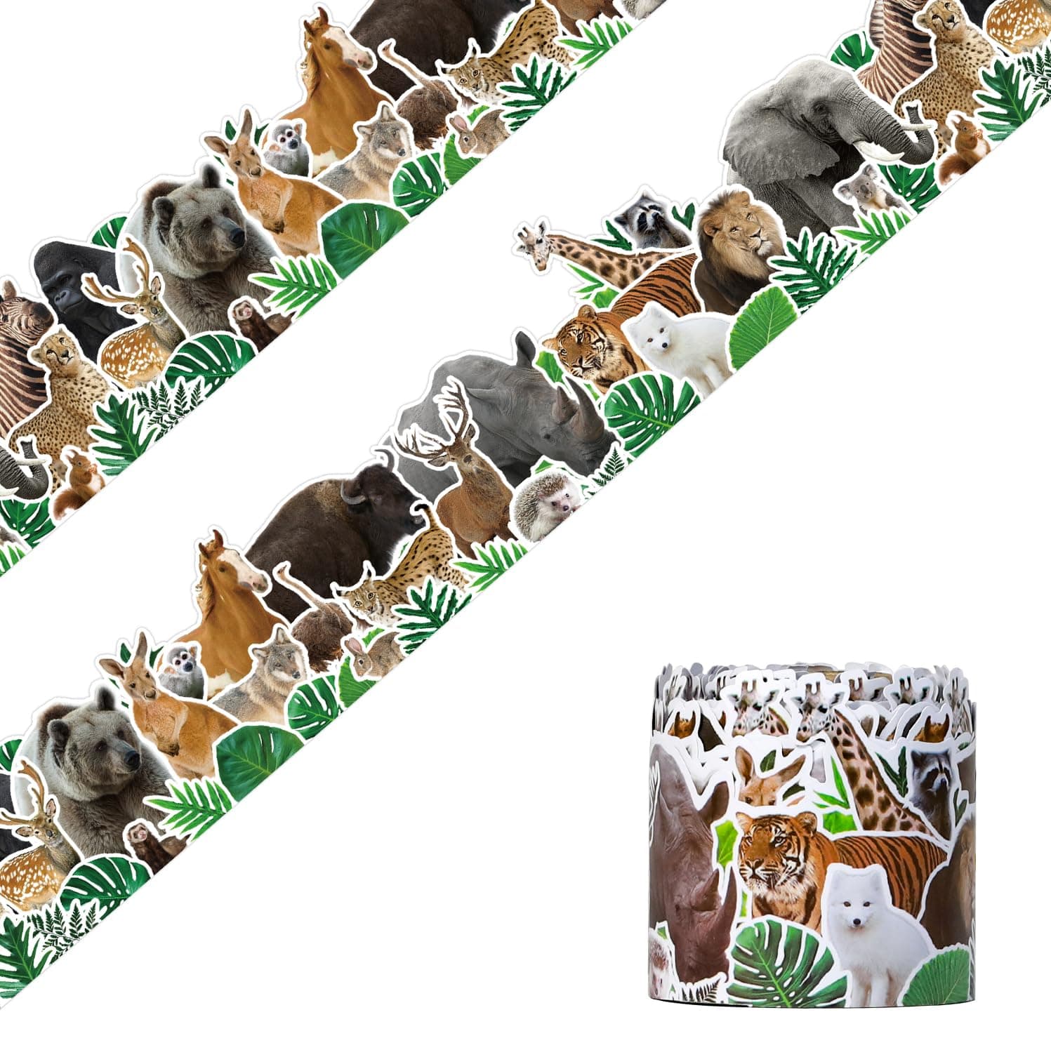66ft Jungle Animals Bulletin Board Borders Rolled Jungle Safari Themed Decoration Animal Print Bulletin Border Trim for School Classroom Blackboard Office Chalkboard Whiteboard Wall Decor