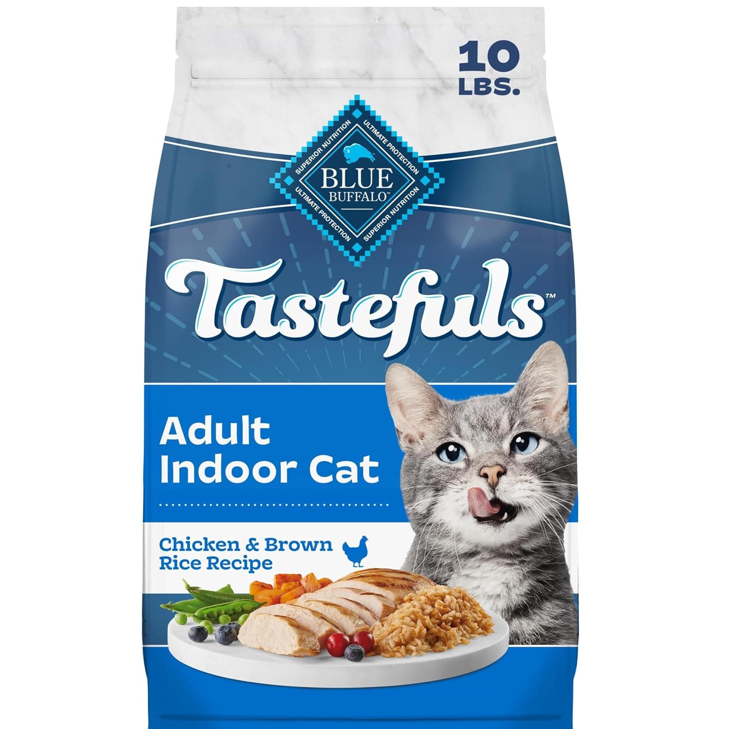 Blue Buffalo Tastefuls Chicken Adult Indoor Dry Cat Food, 10 lb