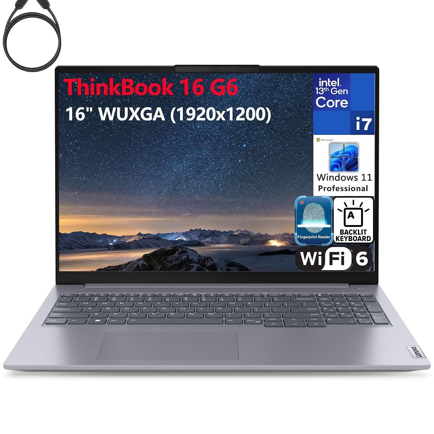 Lenovo ThinkBook 16 16" FHD+ Laptop Computer, 13th Gen Intel 14-Core i7-13700H, 32GB DDR5 RAM, 2TB PCIe SSD, WiFi 6, Bluetooth, Backlight Keyboard, Fingerprint Reader, Windows 11 Pro, Tilsiy