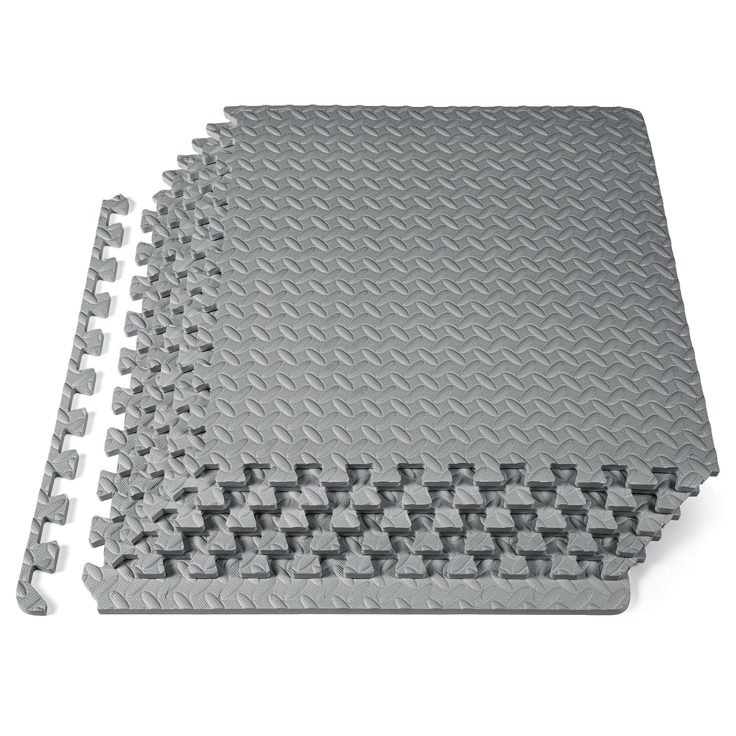 Prosourcefit Extra Thick Puzzle Exercise Mat 1/2", Eva Foam Interlocking Tiles For Protective, Cushioned Workout Flooring For Home And Gym Equipment, Grey
