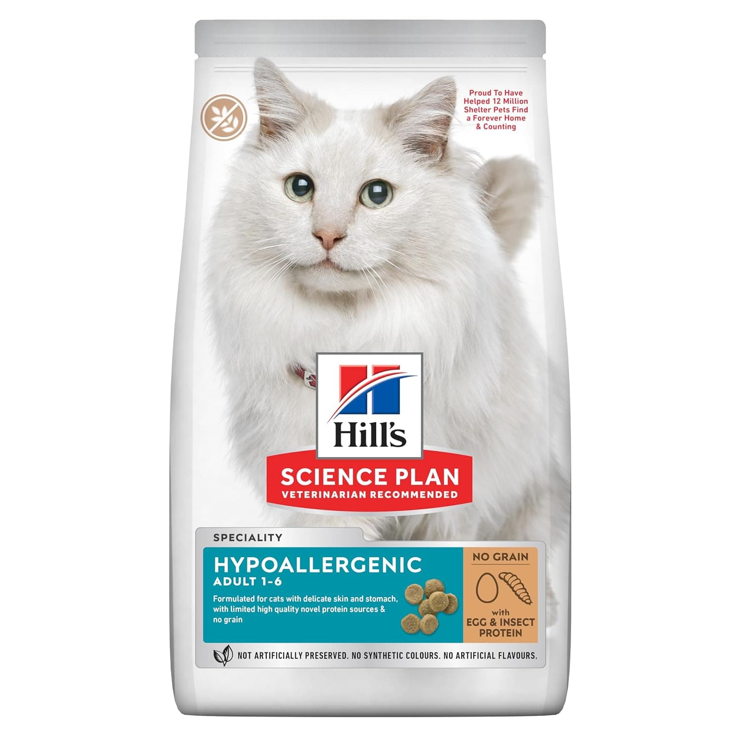 Hill's Science Plan Hypoallergenic Adult Cat Food No Grain Egg & Insect Protein, 1.5kg