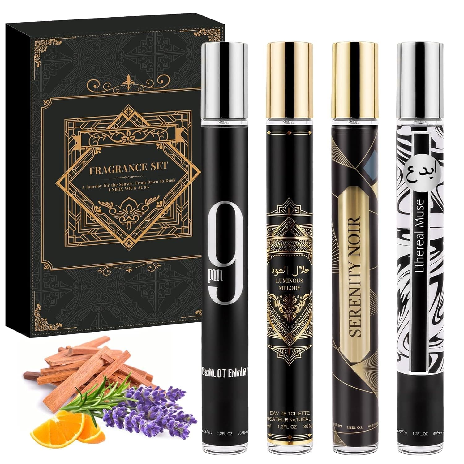 SKY-TOUCH 4-Pack Men's Eau De Parfum Set – 4x35ml Cologne Sampler Gift Set, Travel Size Perfumes for Men, Long-Lasting Fragrance, Ideal for Birthdays, Anniversaries, Christmas