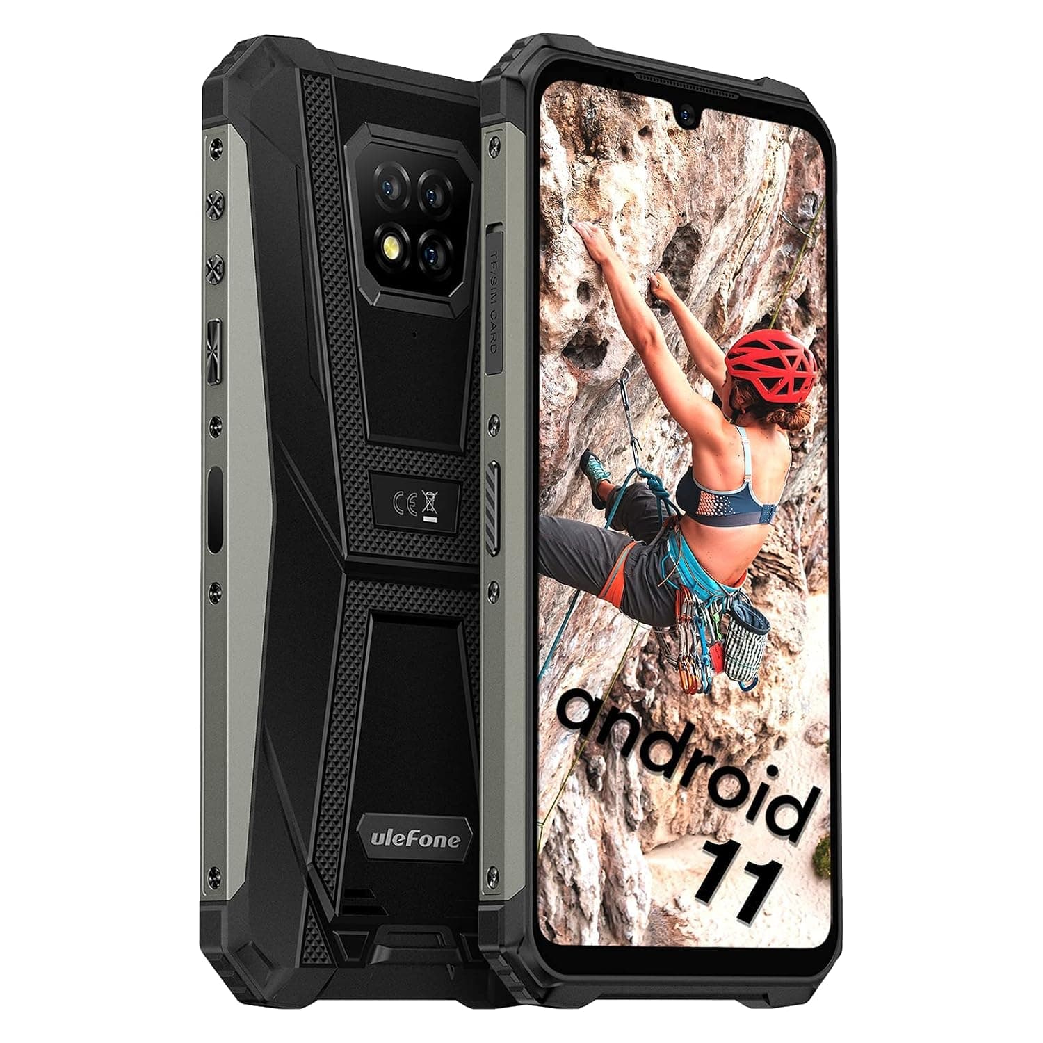 Ulefone Armor 8 Pro Rugged Phone Android 11 6GB+128GB Waterproof Cell Phone,Helio P60 Octa-core 16MP Triple Rear Camera, 6.1" HD+ Display 5580mAh Battery, Global Dual SIM 4G Mobile Phone -Black