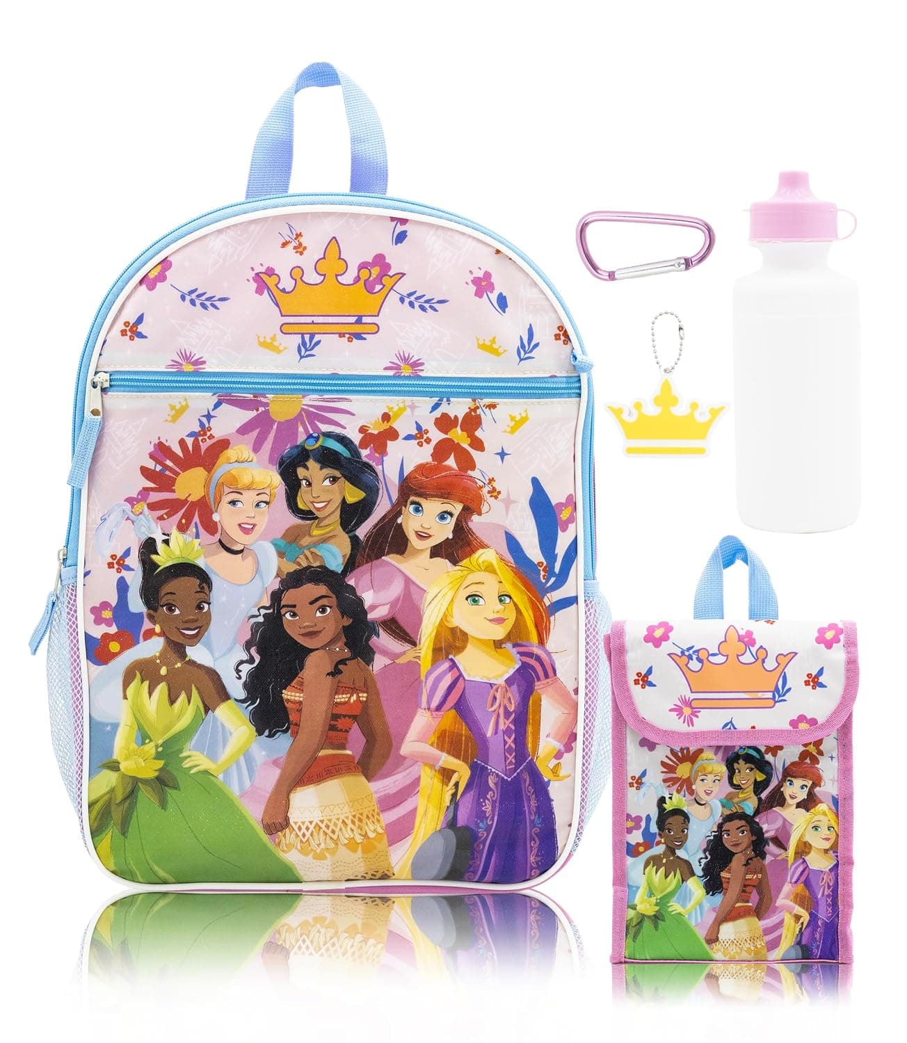 Fast Forward 5 Piece Backpack with Lunch Snack Tote Set for Kids