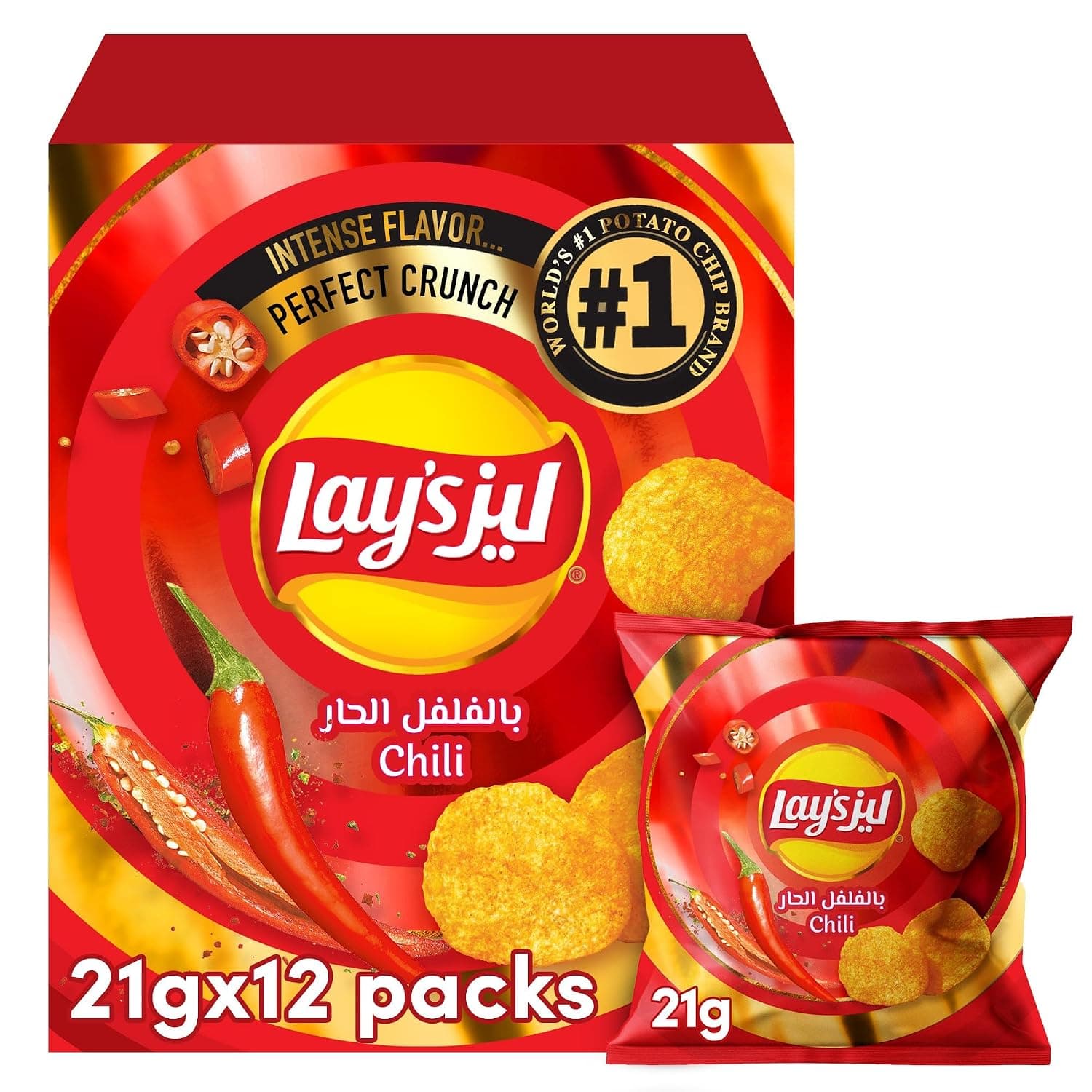 Lay'S Chili Potato Chips 12 x 21 g