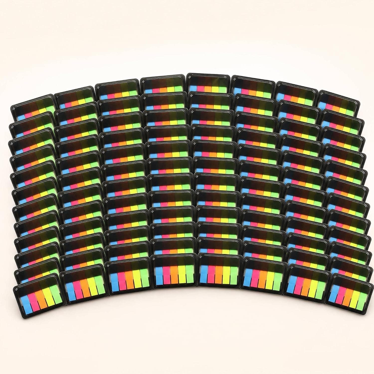 100 Pcs Sticky Index Tabs Colored Transparent Page Markers Notes Re-Paste Small Pop Up Post Label Stickers for Annotating Books Writing Marks, 45x12mm