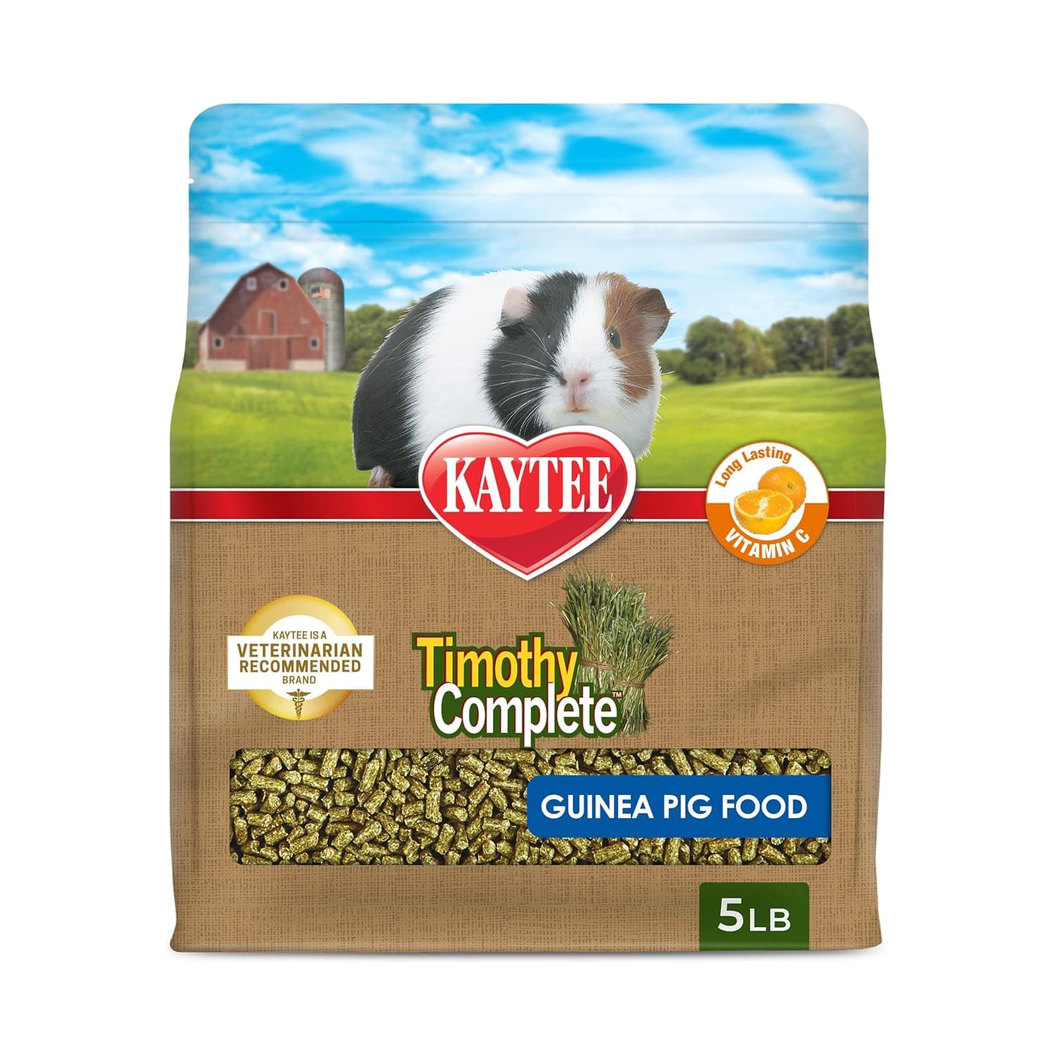 Kaytee Timothy Complete Pet Guinea Pig Food, 5 Pound