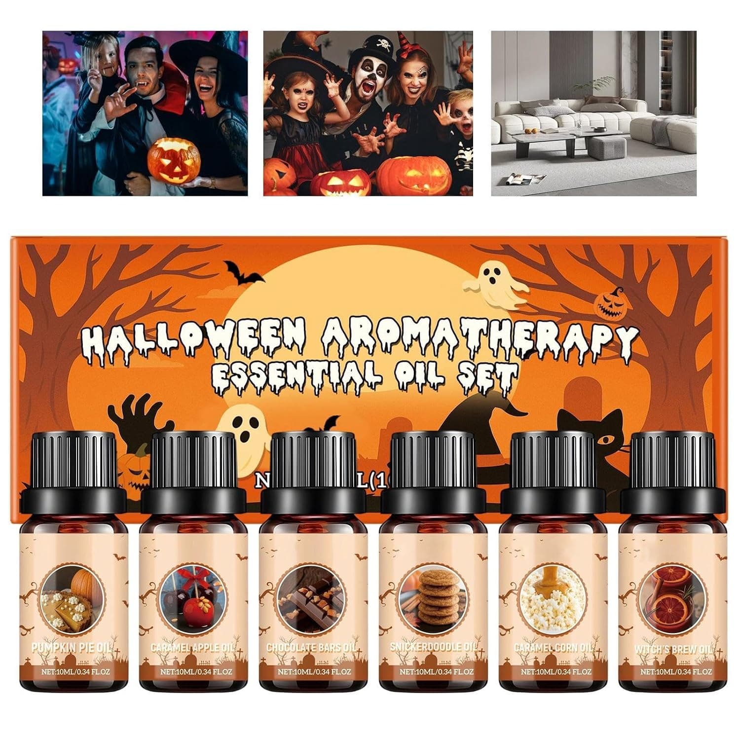 Home Fragrance Oil Portable Small Long-lasting | Halloween Aromatherapy Diffuser Oil for Women Adults Home Indoor Bedroom