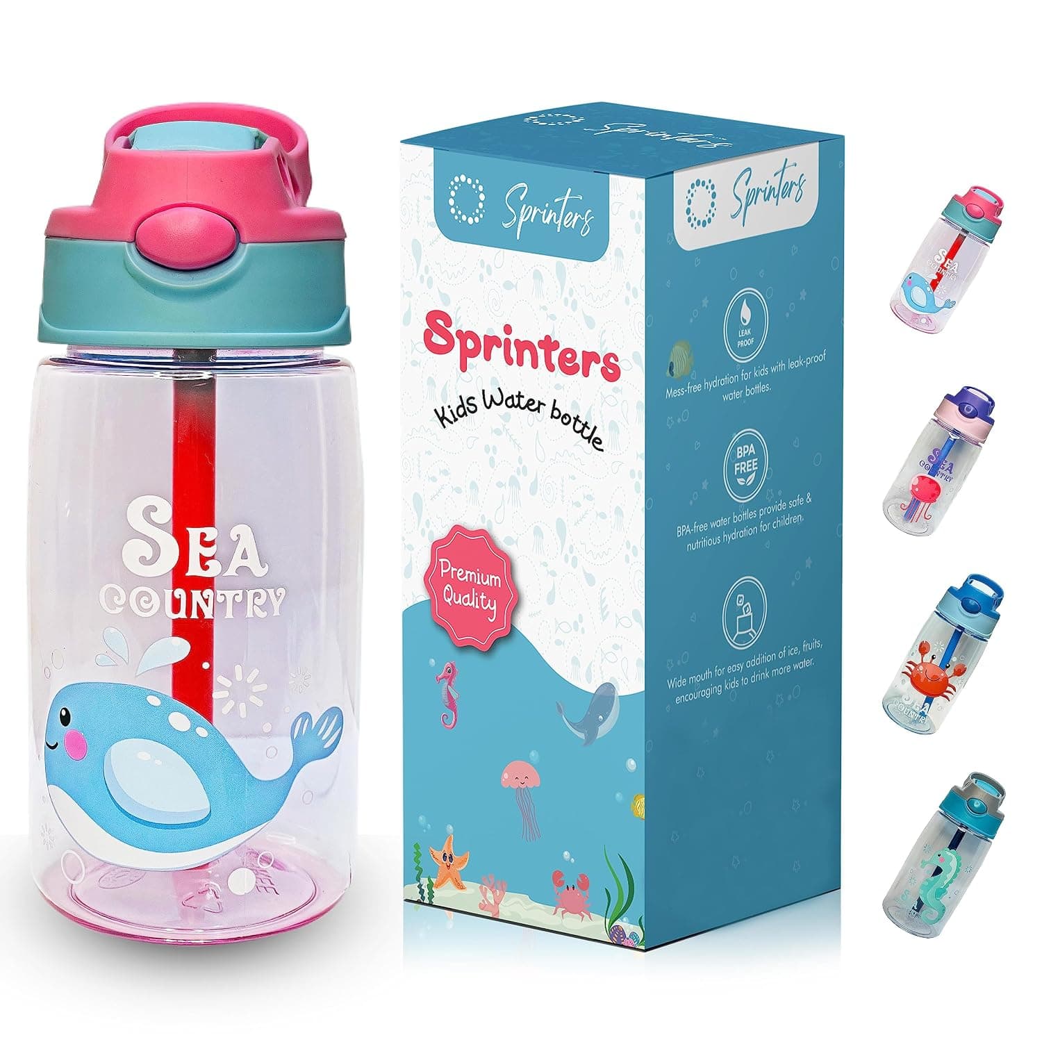 Kids Water Bottle 14 OZ | BPA-free Water Bottle For Kids With Straw Spill | Kids Water Bottle for School, Travel & Picnic | Reusable Baby Sipper, Toddler Cup Indoor-Outdoor Child… (450 Ml, Pink)