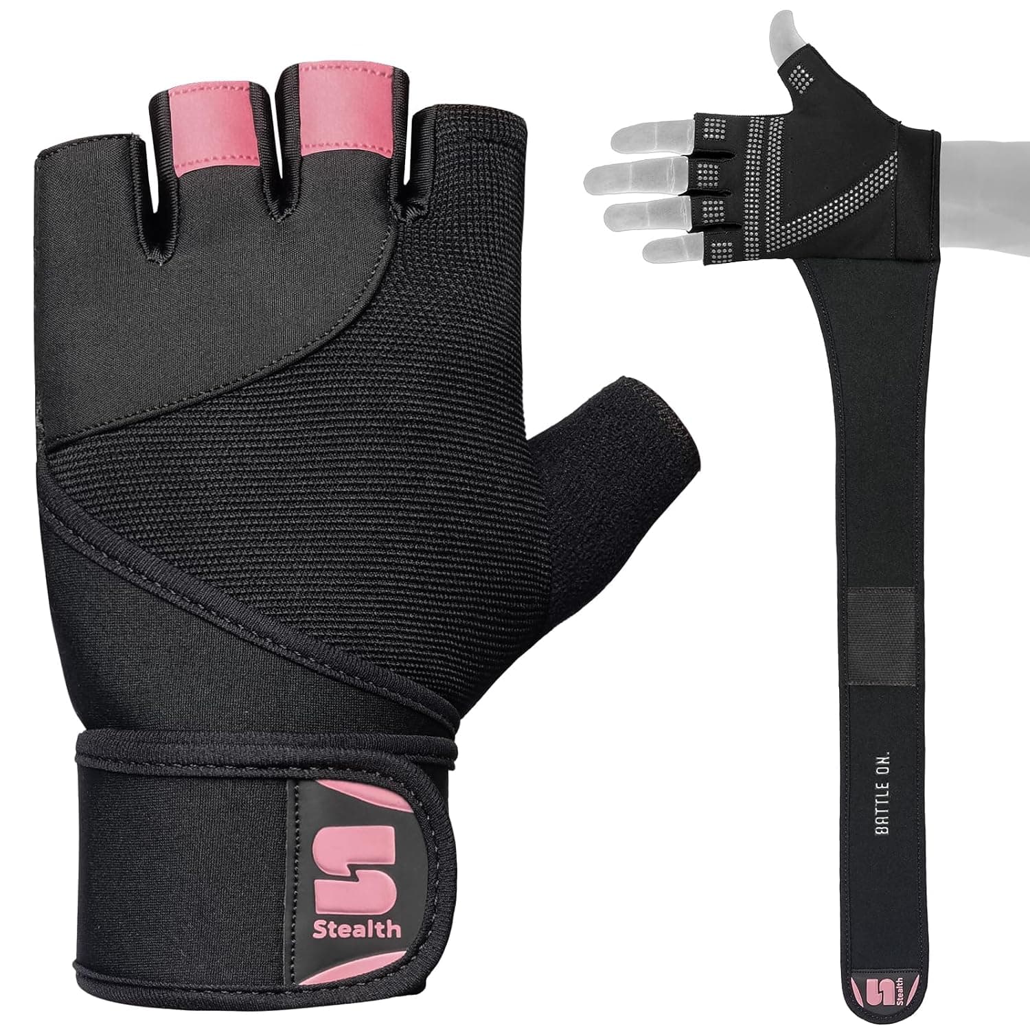 Stealth Sports Weight Lifting Gloves with Wrist Wrap Support Padded Palm Protection Exercise Gym Workout Gloves Men & Women Training Fitness Weightlifting Bodybuilding,E9