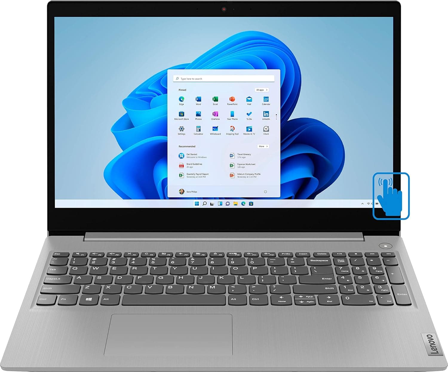 Lenovo - IdeaPad 3 15" HD Touch Screen Laptop - Intel Core i3-1115G4 - Intel UHD Graphics - 8GB Memory - 256GB SSD - Platinum Grey