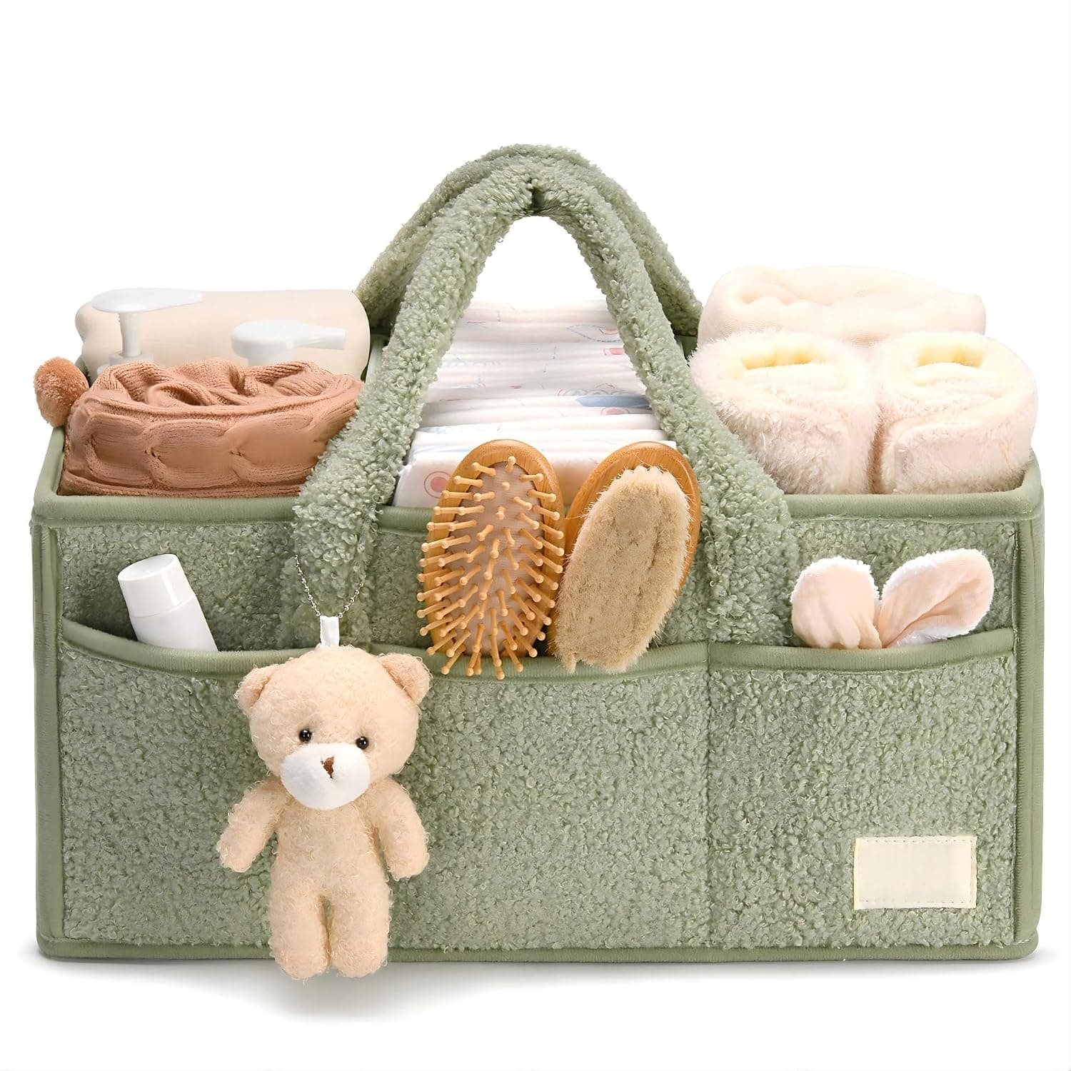 Diaper Caddy Organizer for Changing Table - Portable Storage Basket with Compartments for Baby Wipes, Diapers, Creams & Essentials - Ideal for Baby Shower, Nursery and Car Organization