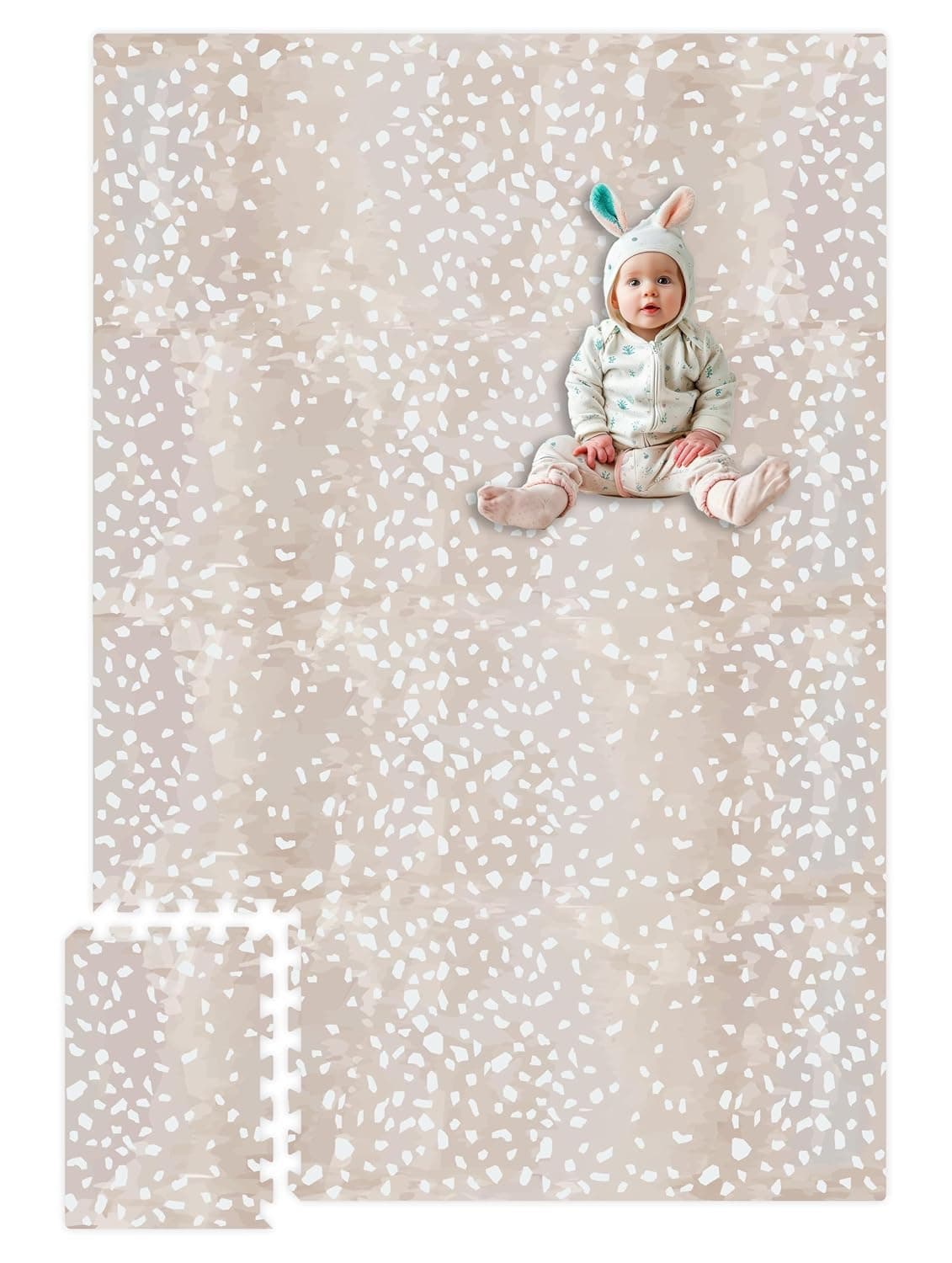Premium Soft Foam Play Mat for Baby, 170x122 cm, Easy to Clean - The Perfect Modern Foam Playmat Fits Nicely with Your Kids Playroom Or Home Decor 1.2 cm Thickness (Terrazzo)