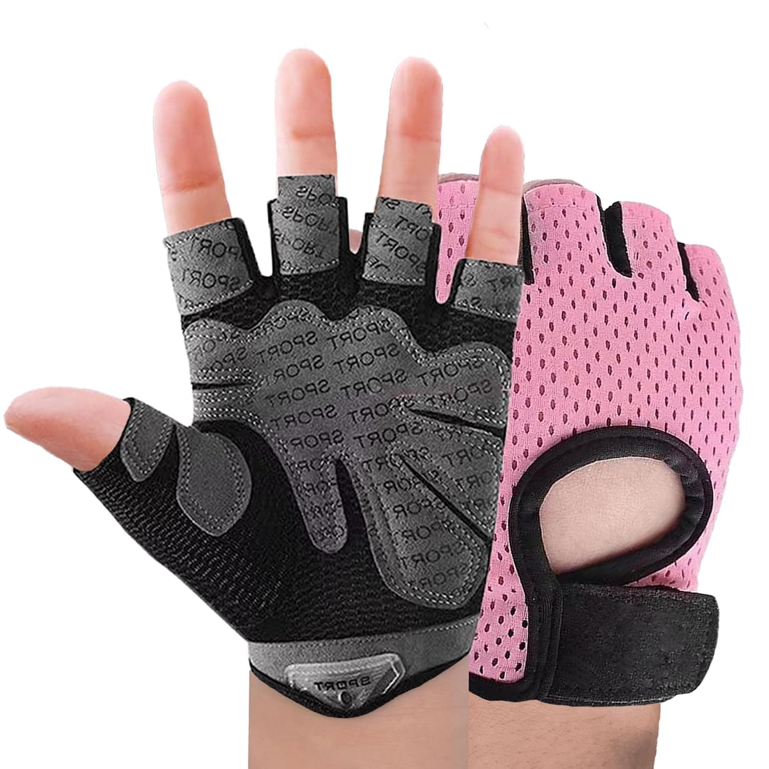 LEFAFA Workout Gloves, Weight Lifting Gloves for Exercise Glove, Breathable, Non-slip, Silica Gel Grip, Gym Hand Glove, For Yoga, Dumbbell, Bodybuilding, Sport, Men, Women, Black
