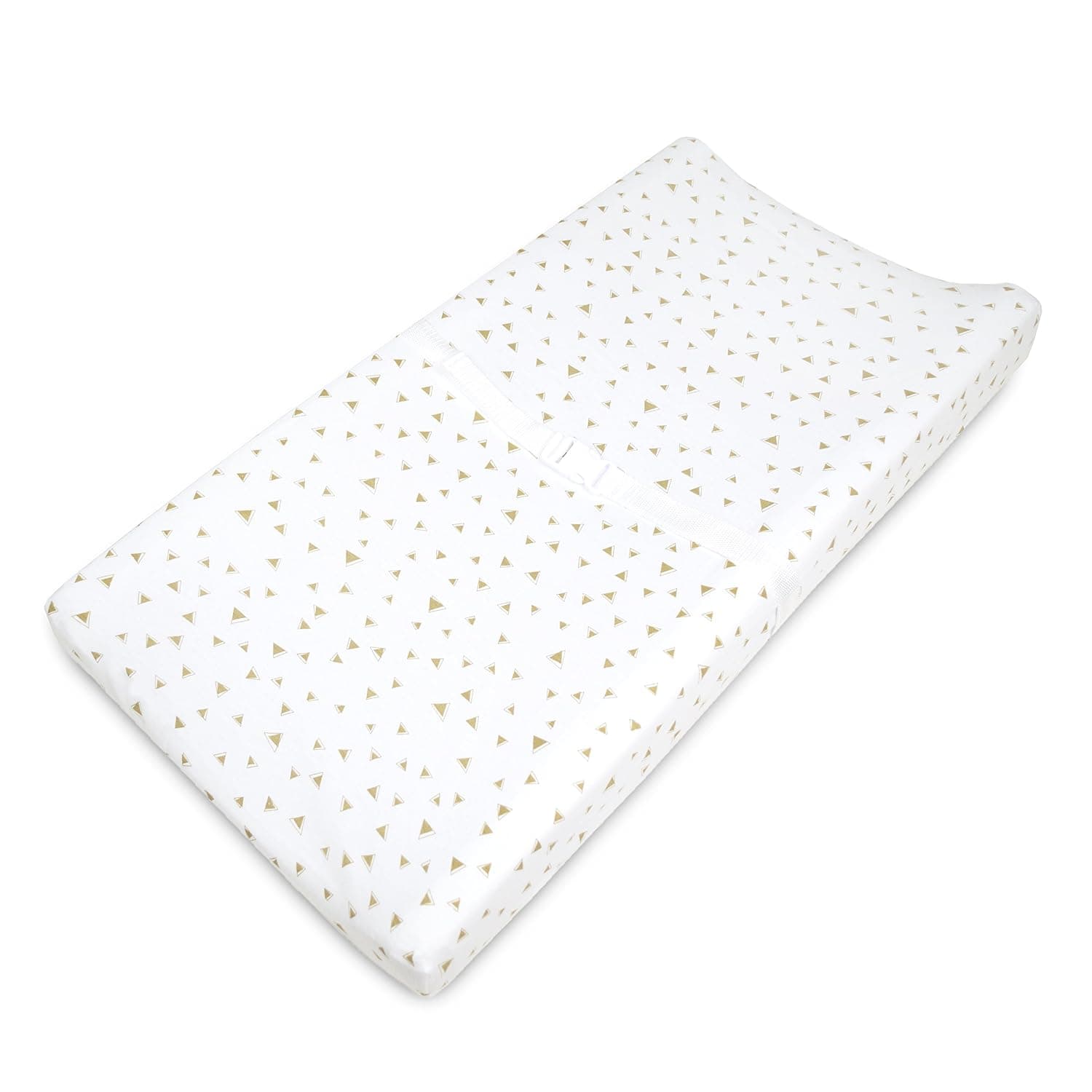 TL Care Printed 100% Natural Cotton Jersey Knit Fitted Contoured Changing Table Pad Cover, Taupe Triangle, Soft Breathable, for Boys and Girls