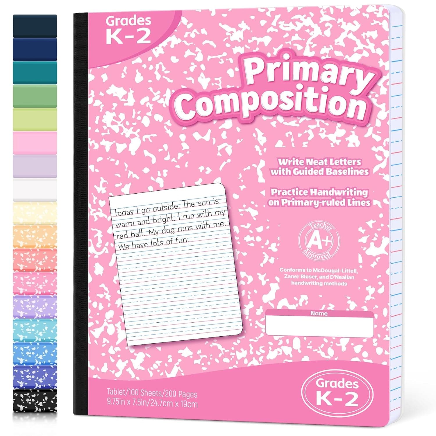 Forvencer Primary Composition Notebook,Primary Ruled Journal Grades K-2