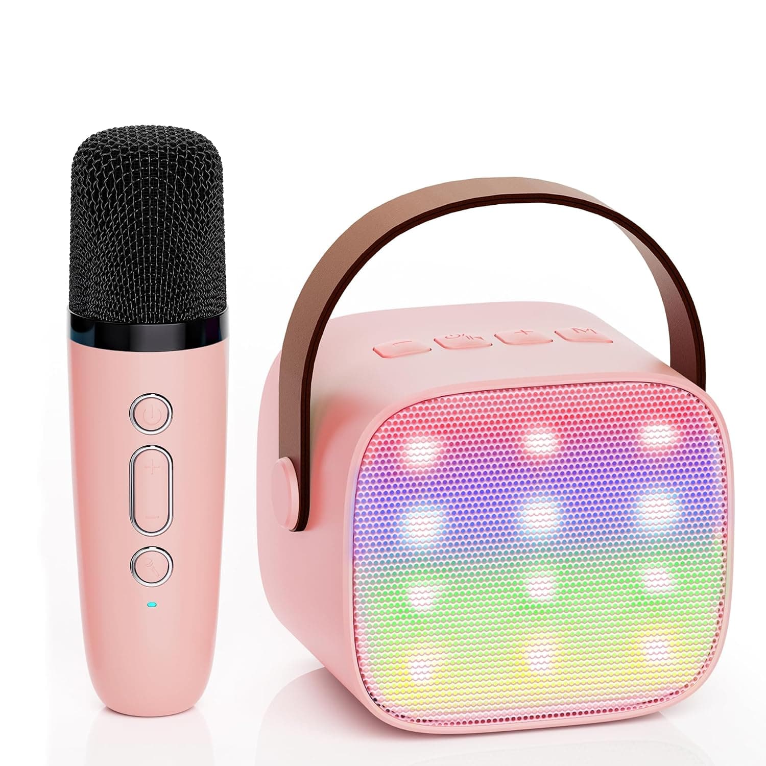YLL Karaoke Machine for Kids Adults, Portable Mini Bluetooth Speaker with Wireless Microphone, Most Popular Birthday Gifts Toys for Girls 3, 4, 5, 6, 7, 8, 9, 10, 11, 12+Year Old (lightpink)