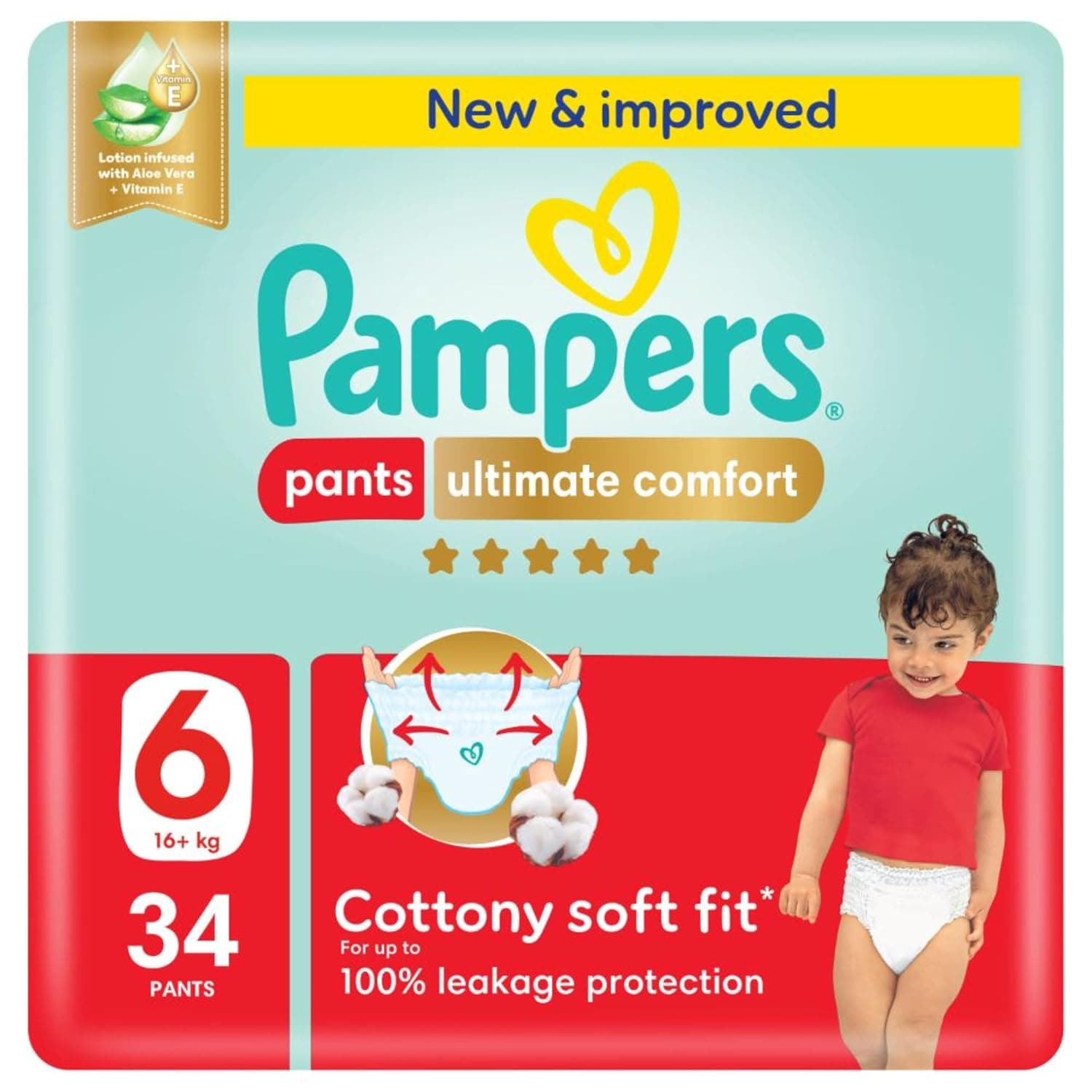 Pampers Ultimate Comfort, Size 6, 16+ kg, Super Saving Pack, 34 Diaper Pants