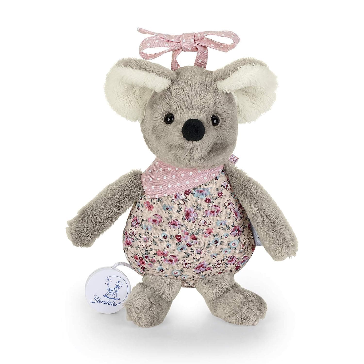 Sterntaler Mabel Musical Box Mouse Made of Cuddly Fleece, Jersey and Polycotton, Gentle Swaying with Magic Flute Melody, Zip for Removing - 25 × 20 × 9 cm, Multi-Colour