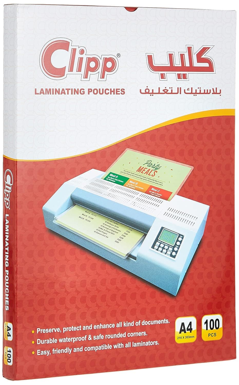 CLIPP LAMINATING POUCHES FILM-A4 PACKING:100PCS/PKT 216X303MM