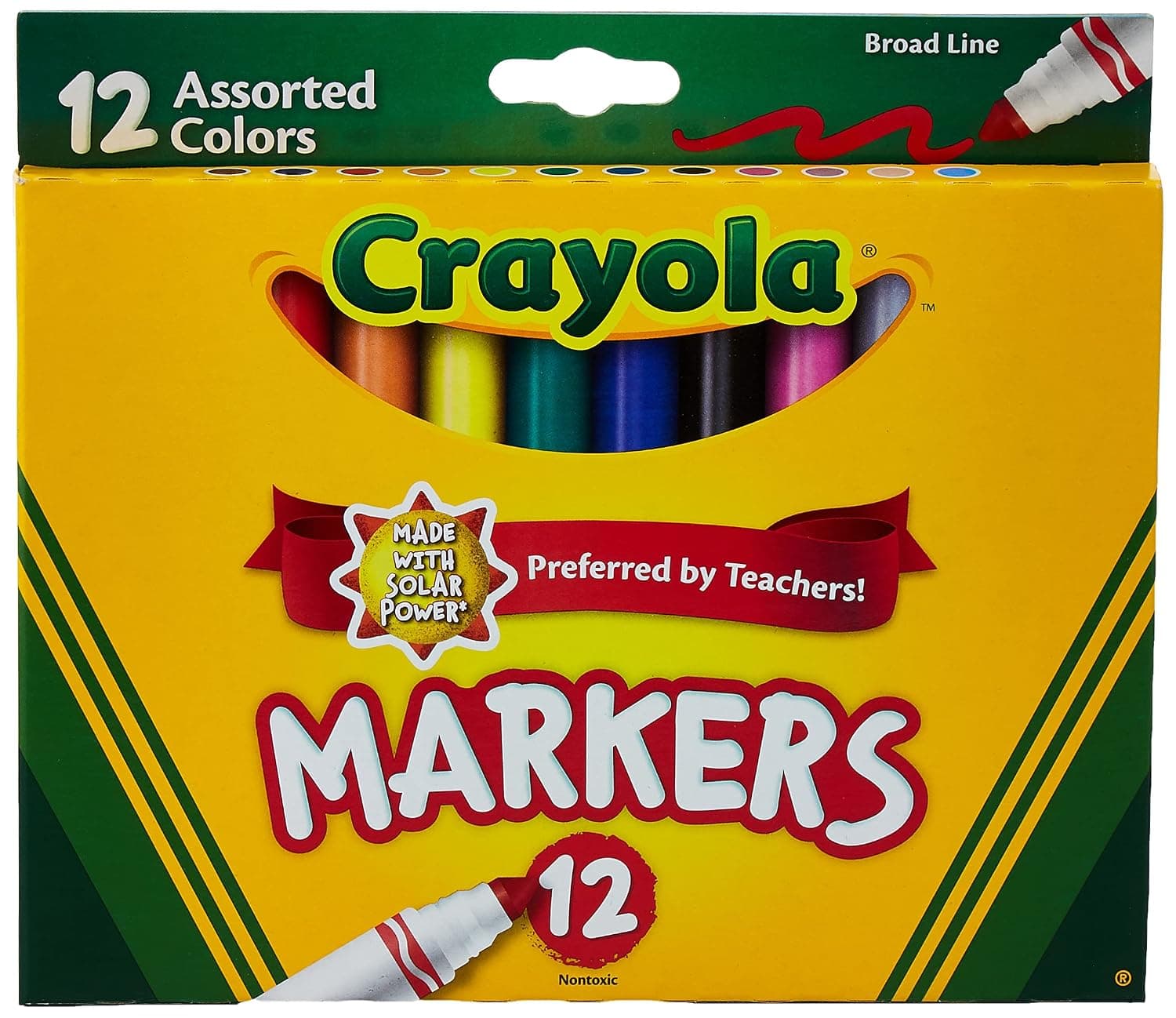 Crayola 12 ct. assorted, broad line markers, 1 of piece