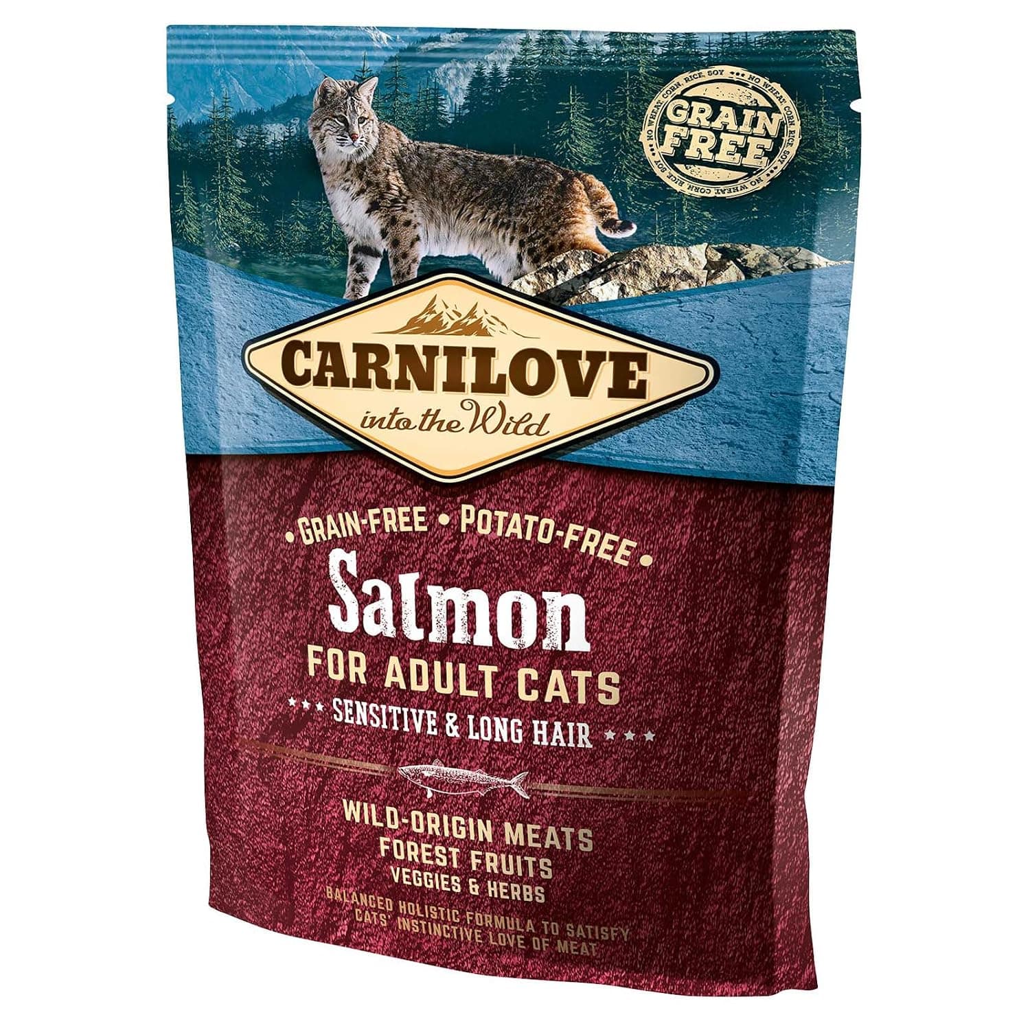 Carnilove Salmon Dry Food For Adult Cats With Sensitive Digestion and Long-Haired Cats, 400 g
