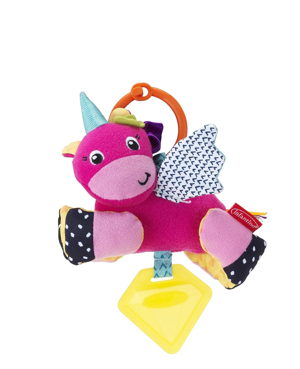 Infantino Jittery Horse - Sparkle |Stroller & High Chair Toys|Baby Soft Plush Toys|