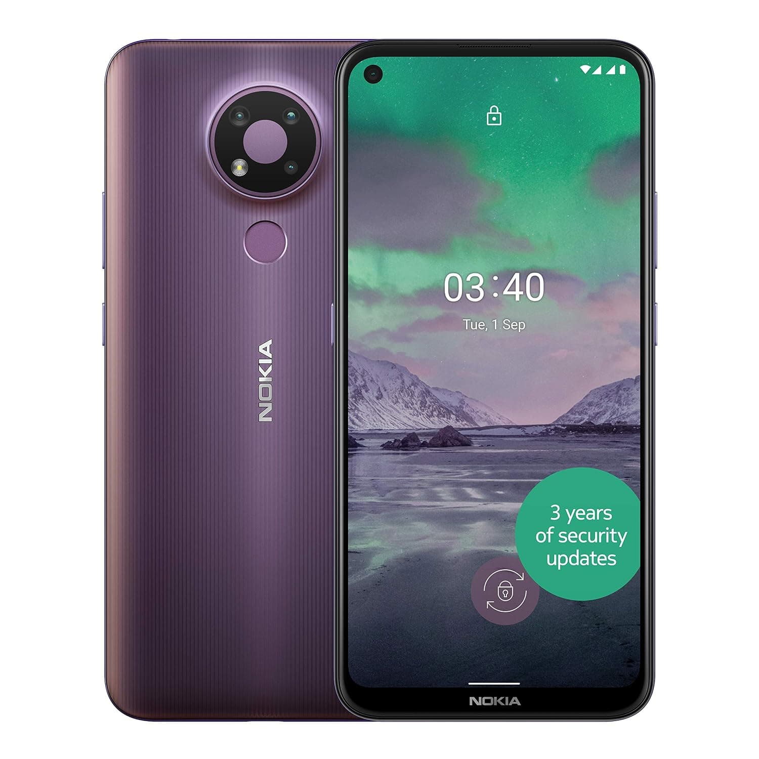 Nokia 3.4 Dual-SIM 32GB ROM + 3GB RAM (GSM Only | No CDMA) Factory Unlocked 4G/LTE Smartphone (Dusk Purple) - International Version
