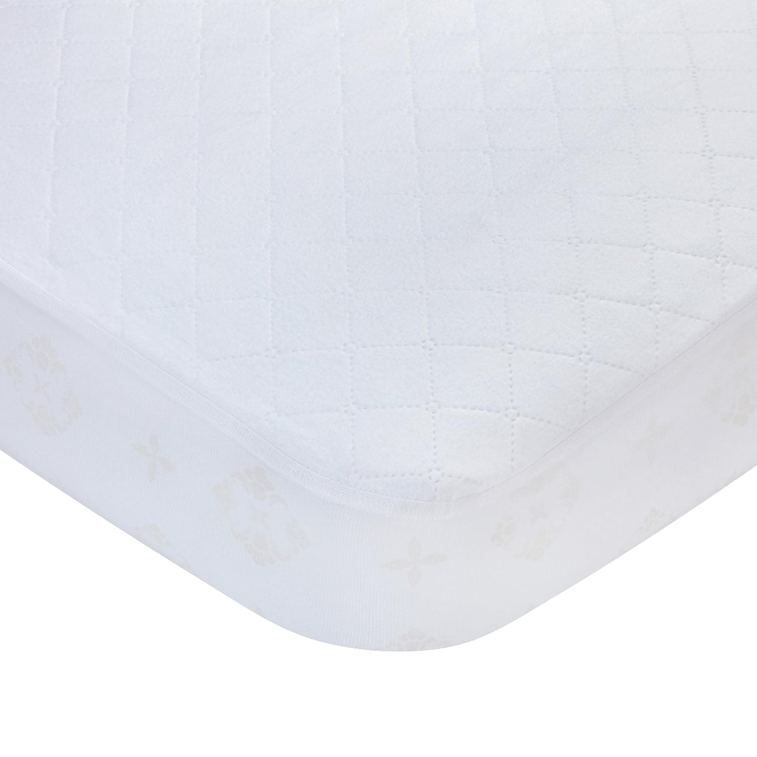 Carter's Waterproof Fitted Crib Mattress Pad and Toddler Crib Mattress Protector - Baby Crib Mattress Cover - Protective Sheet for Boys and Girls Bedding Sets White