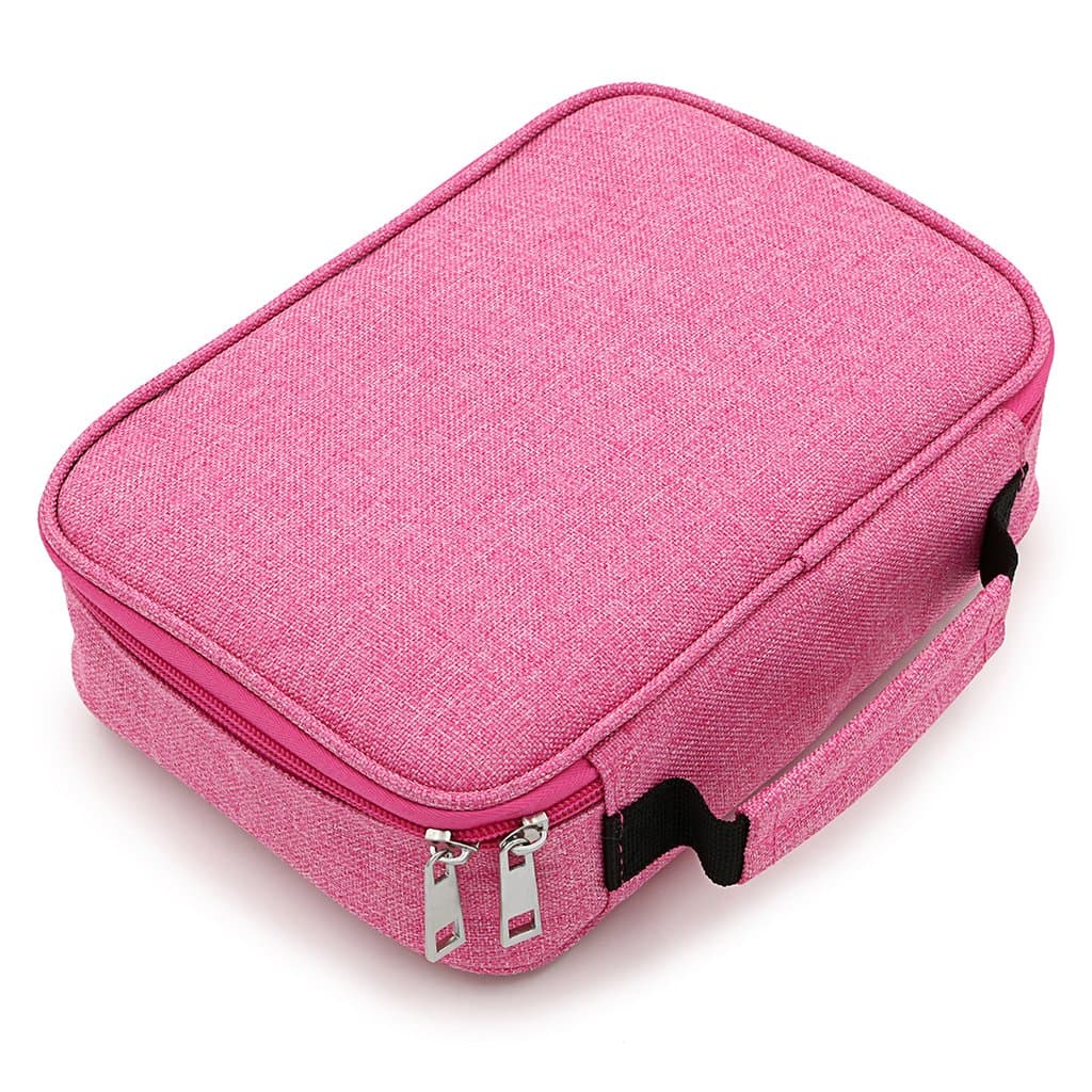 BTSKYHigh Capacity Zipper Pens Pencil Case- Multi-Functional Stationery Pencil Pouch 72 Slots Colored Pencil Case Portable Pencil Bags With 2 Removable Sleeves(Pink)