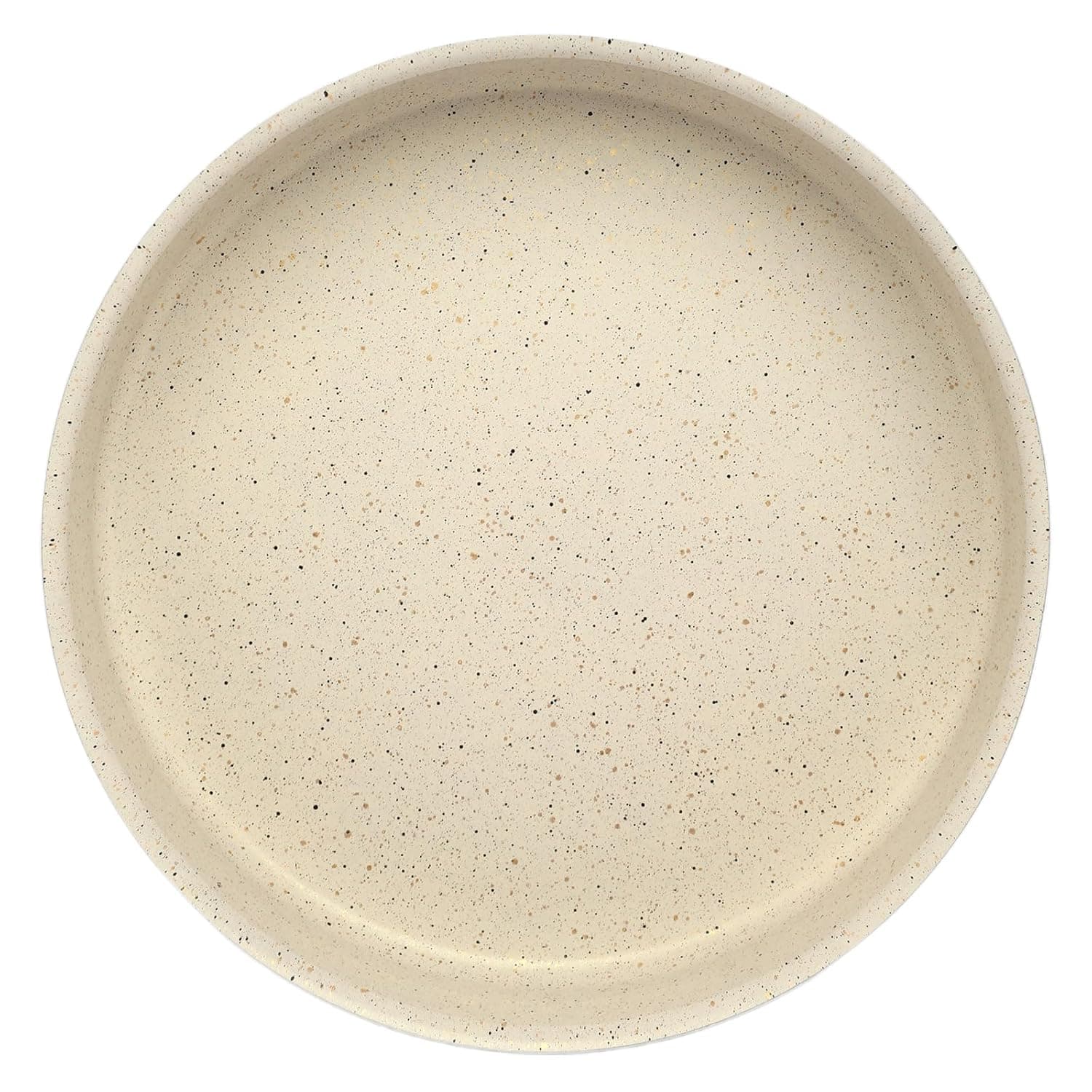 Bister Granite Round Oven Tray, Nonstick with Flat Bottom Suitable for Induction Cooker Halogon Oven and Gas Stove, Beige, Dia.22 x 5cm