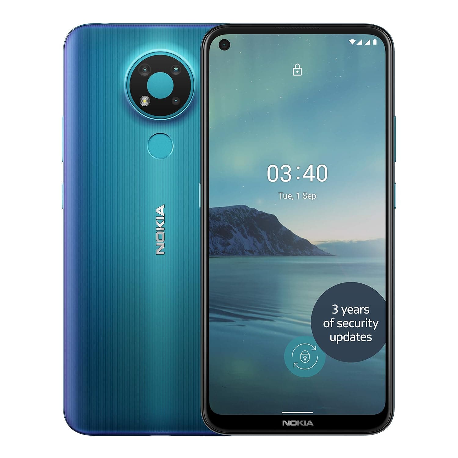 Nokia 3.4 Dual-SIM 32GB ROM + 3GB RAM (GSM Only | No CDMA) Factory Unlocked 4G/LTE Smartphone (Fjord Blue) - International Version